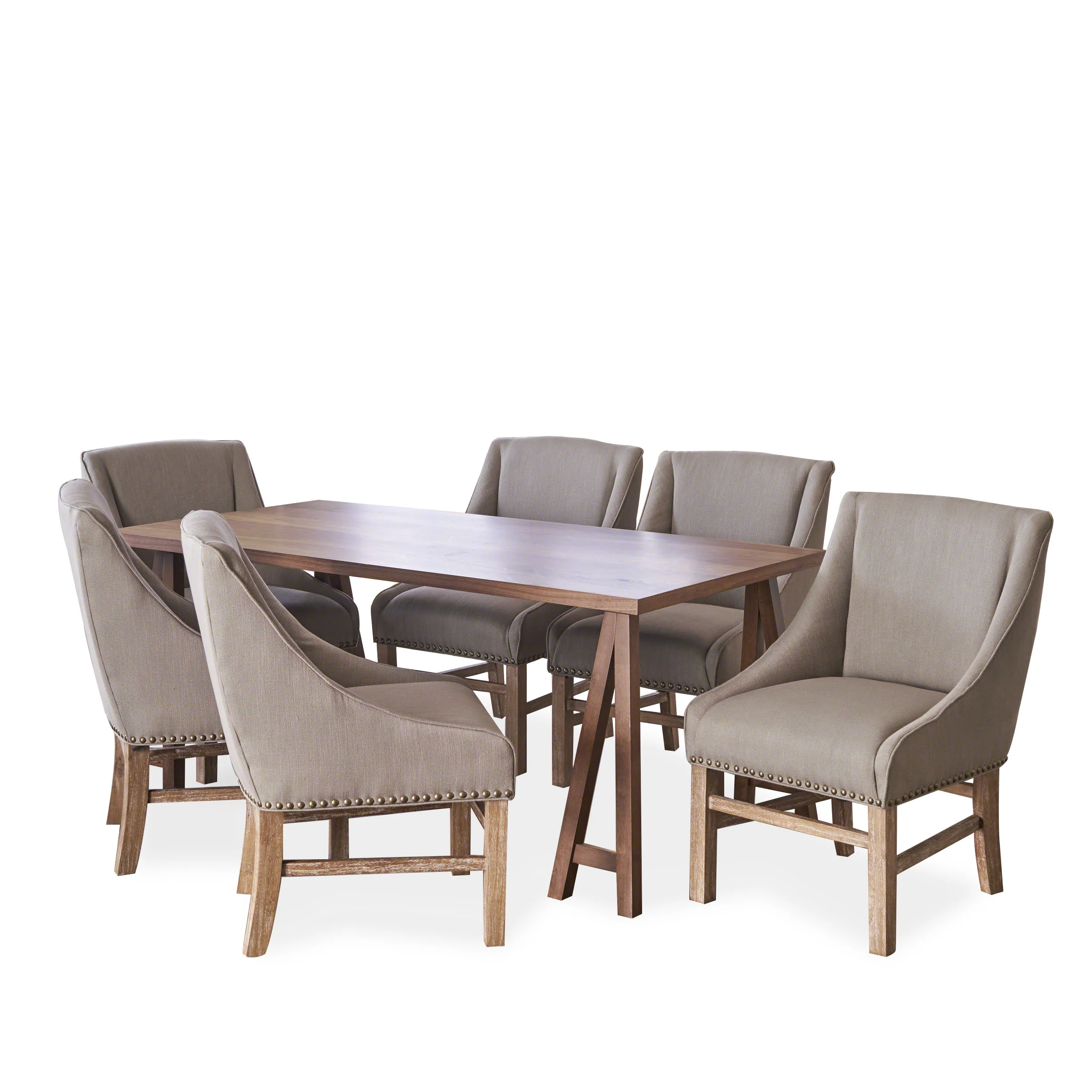 Sandor Farmhouse 7 Piece Wood Dining Set - furnishings