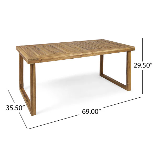 Kemp Outdoor 6-Seater Acacia Wood Dining Set - furnishings