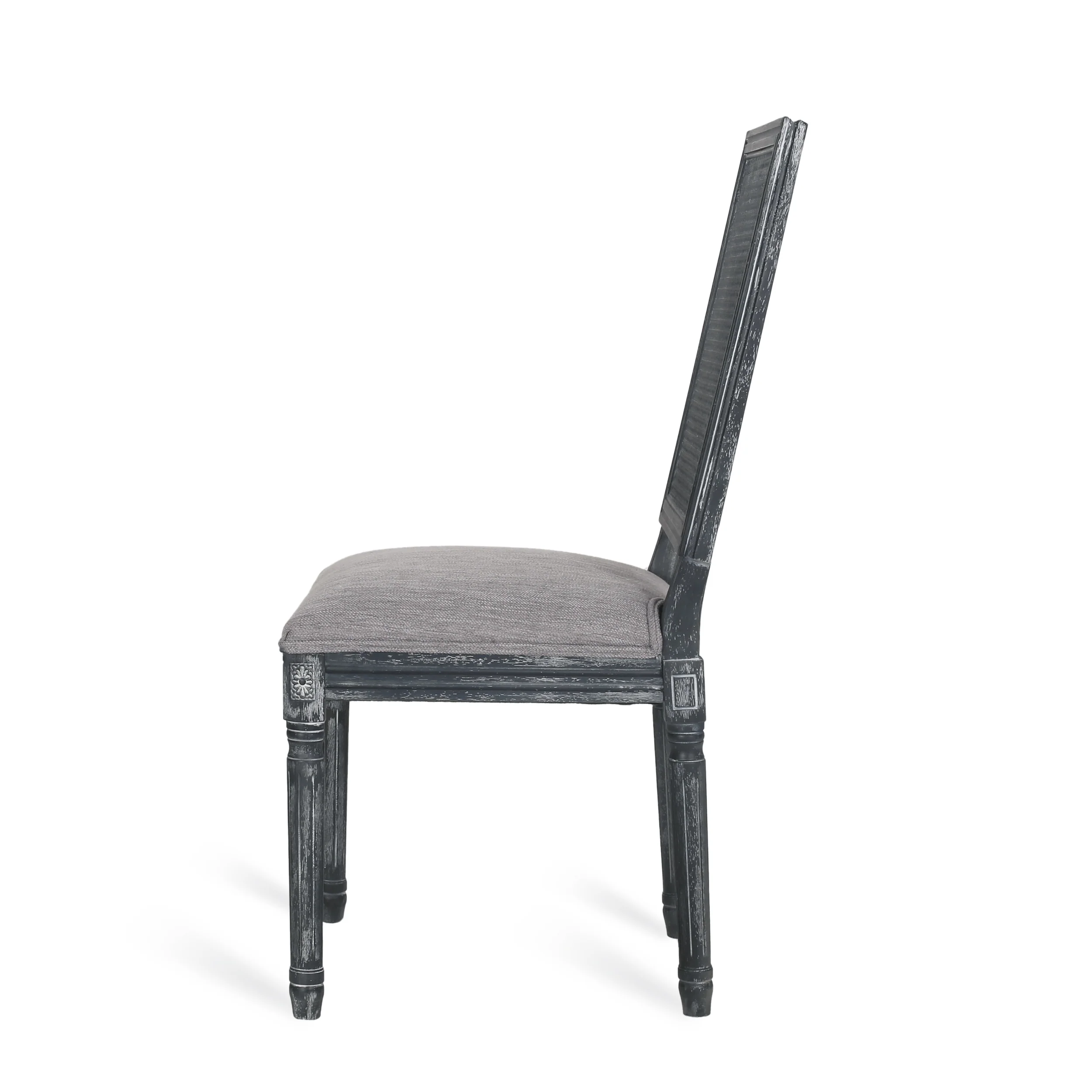 Brownell French Country Wood and Cane Upholstered Dining Chair, Set of 4 - furnishings