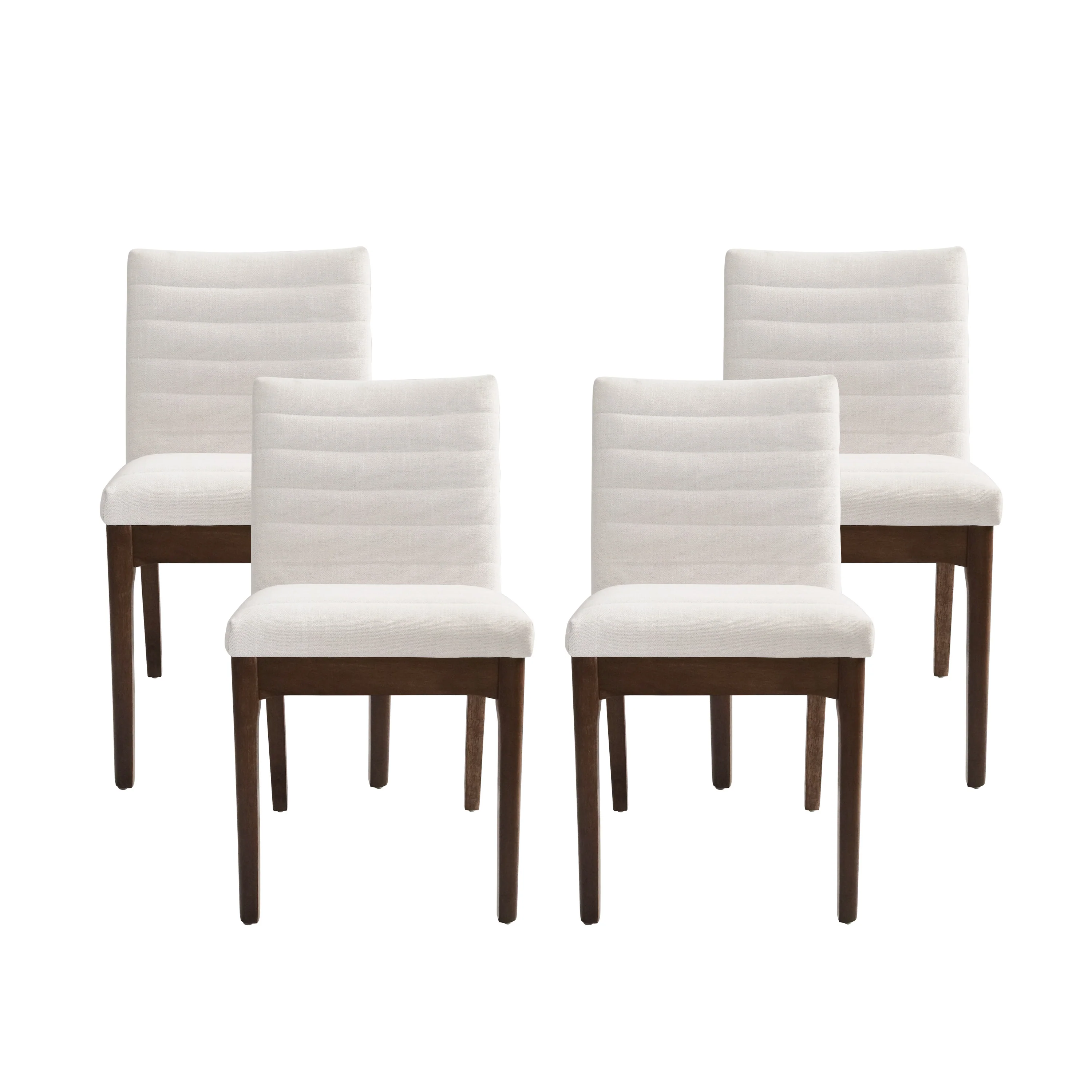Elisson Mid Century Modern Channel Stitch Dining Chairs, Set of 4 - furnishings