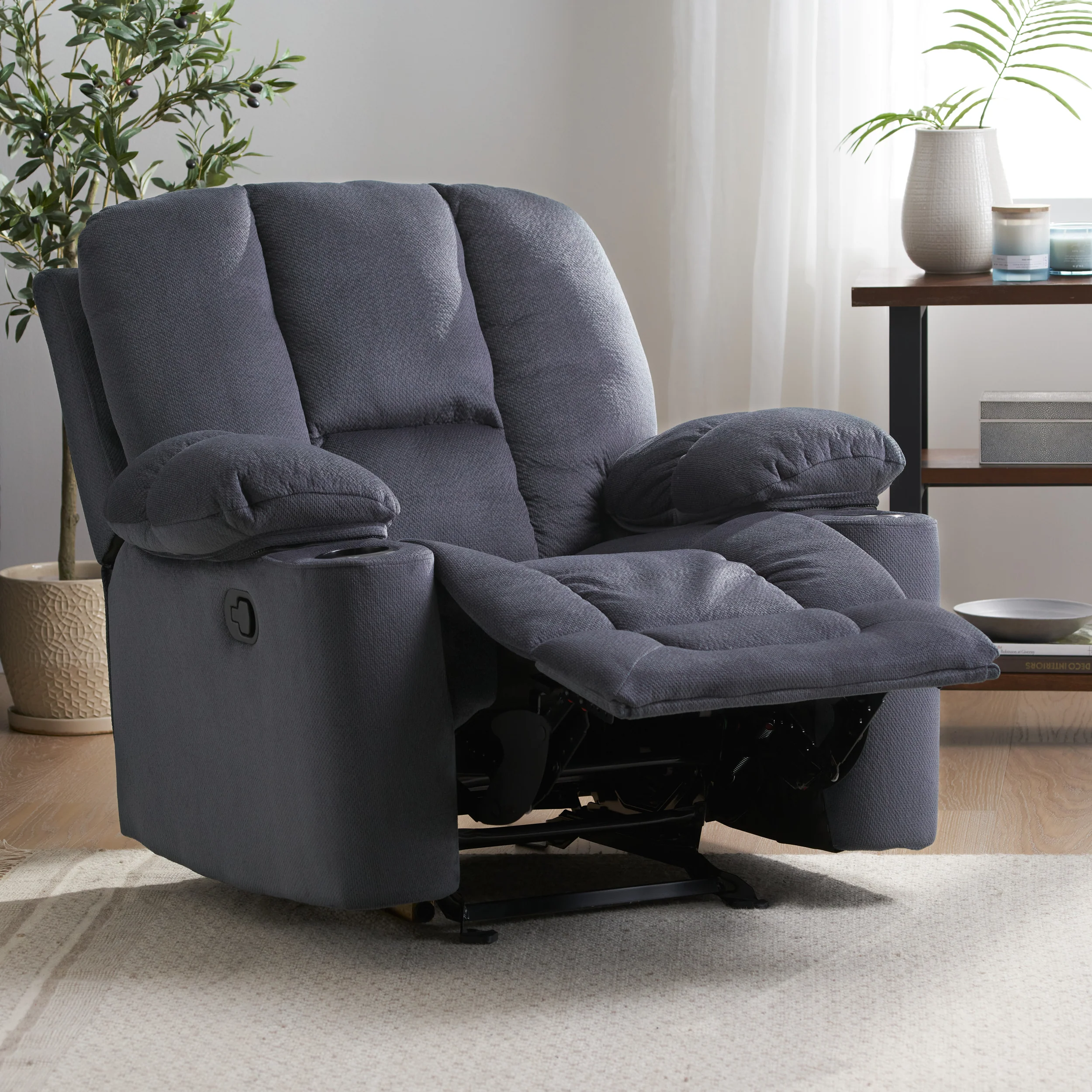 Raymond Fabric Glider Recliner Club Chair - furnishings