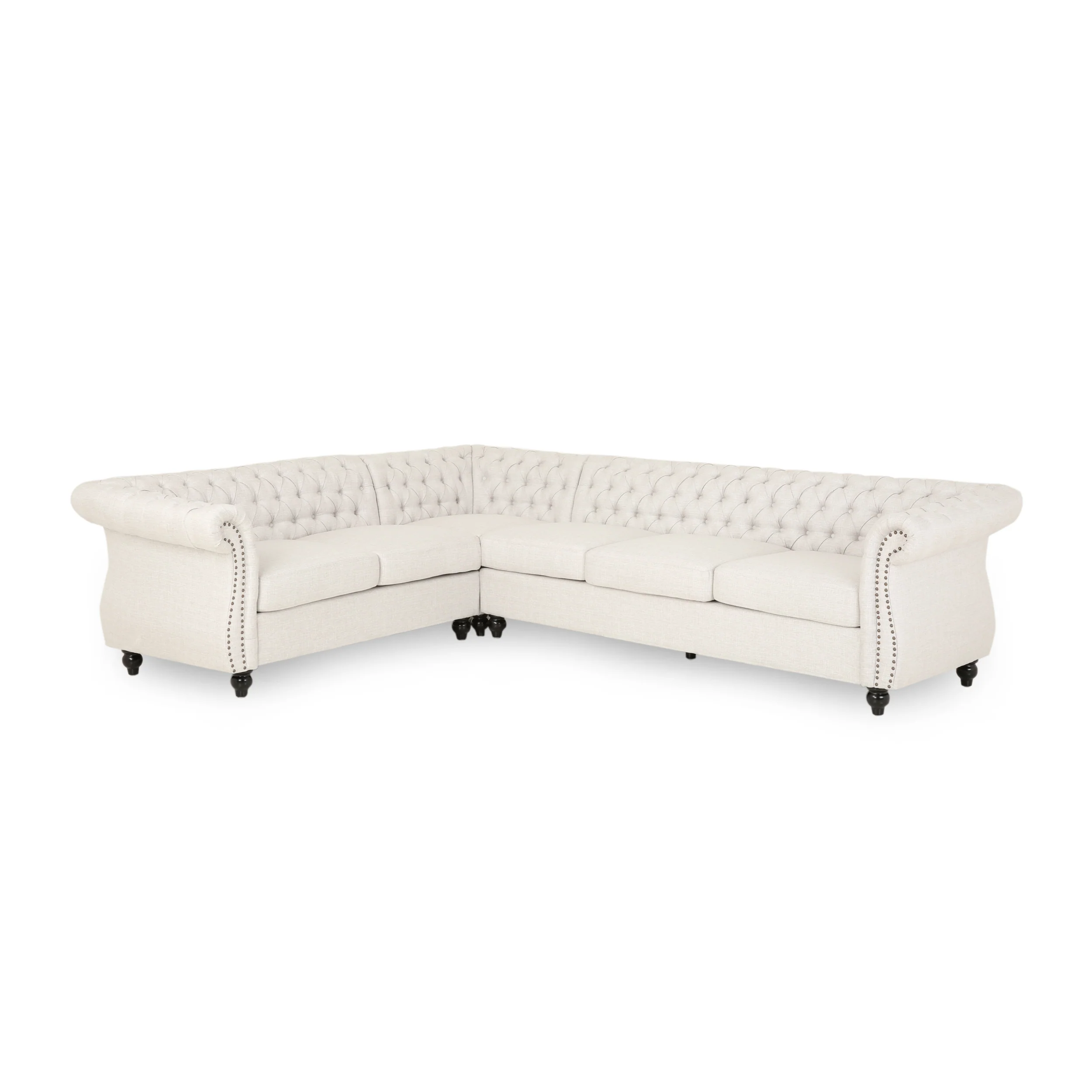 Rachel 6 Seater Tufted Fabric Chesterfield Sectional - furnishings