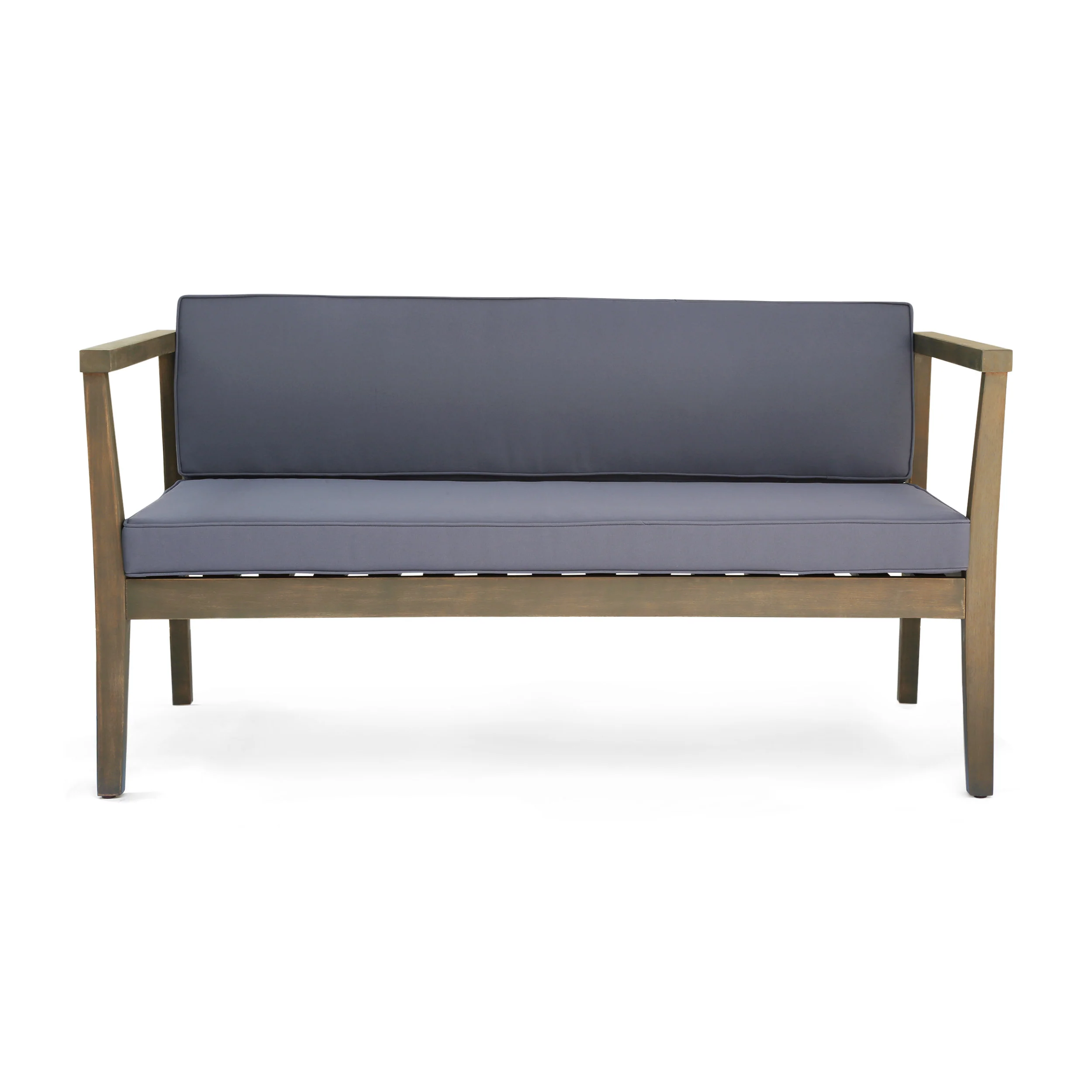 Maddox Outdoor 4-Seater Acacia Wood Chat Set with Coffee Table - furnishings