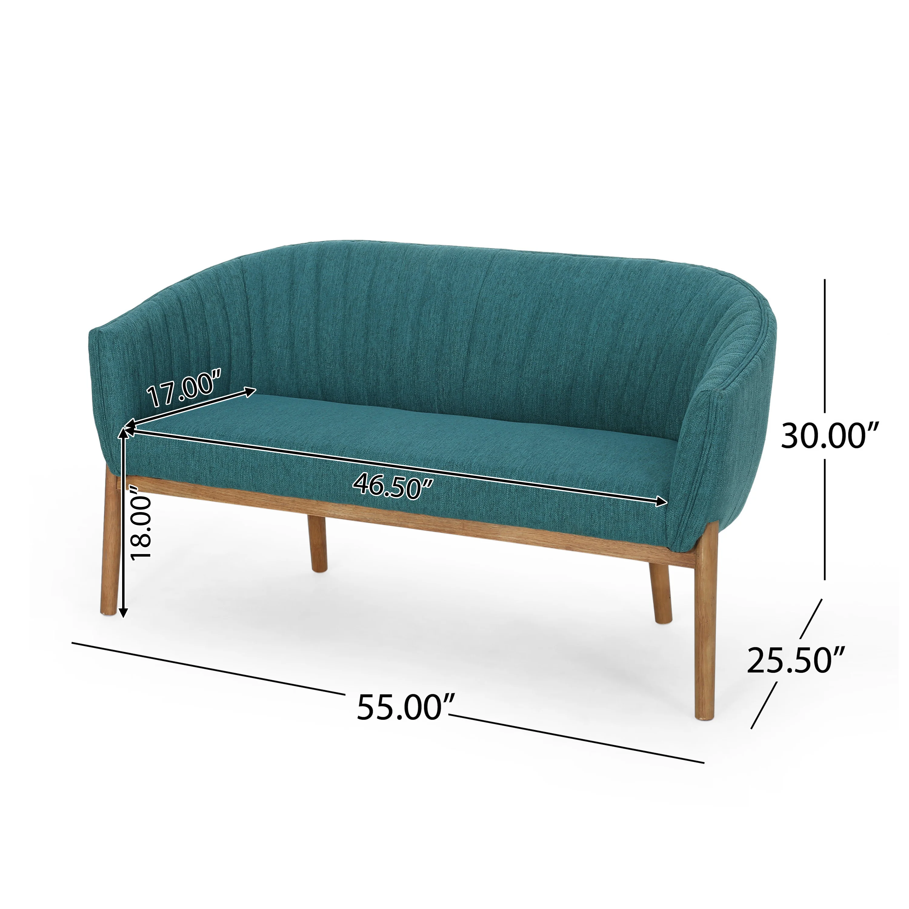 Deborah Mid-Century Fabric Settee - furnishings
