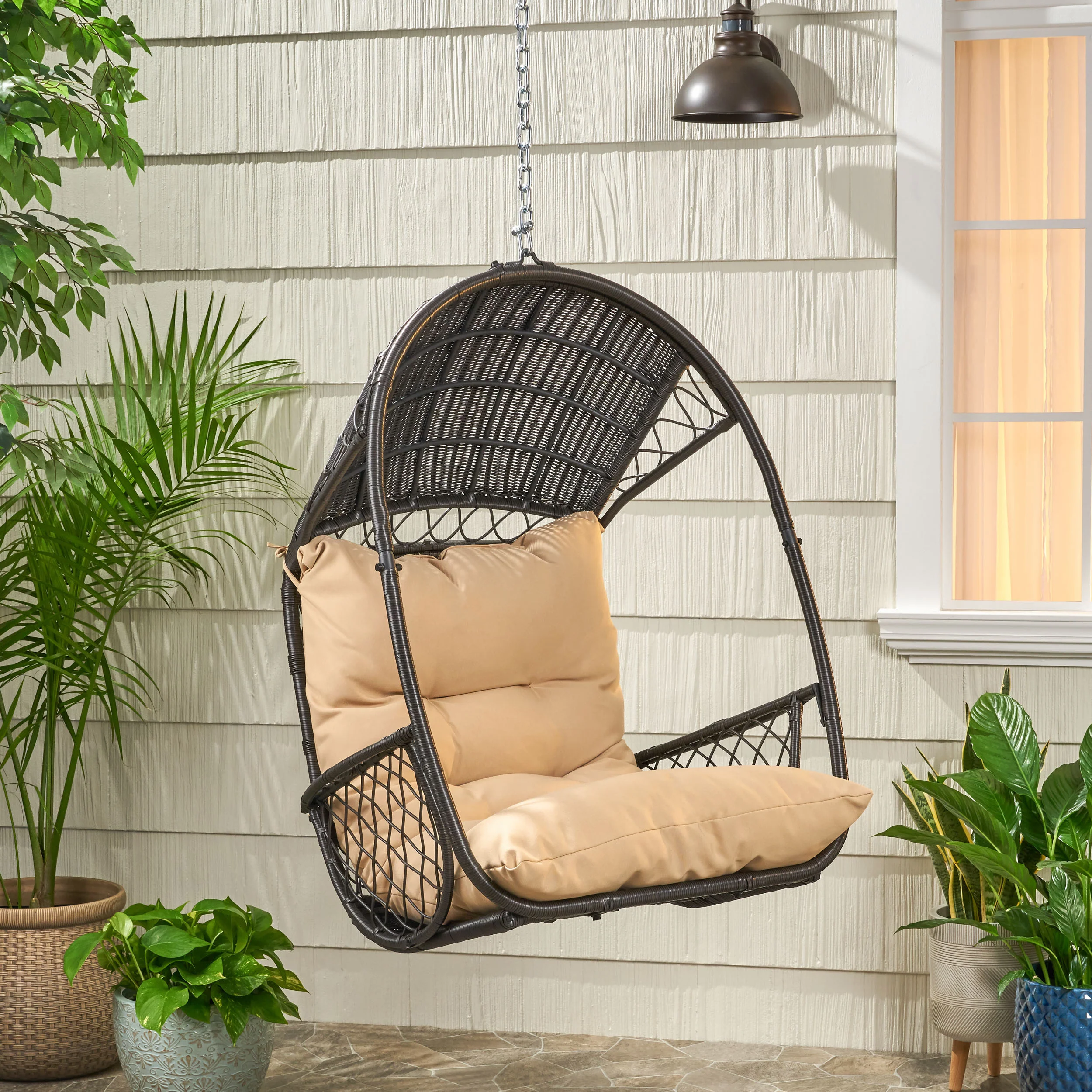 Primo Wicker Hanging Basket Chair (No Stand) - furnishings