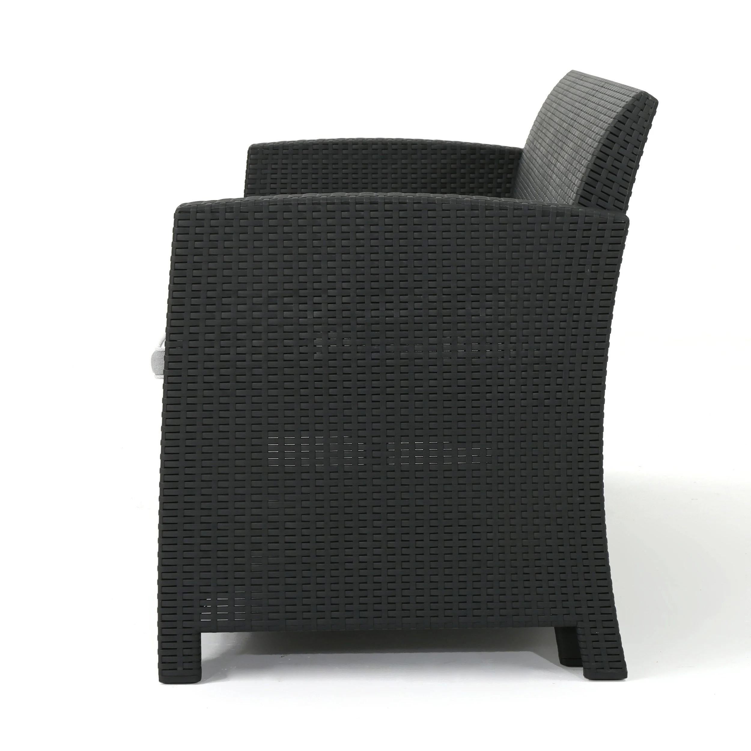 Irwin Outdoor 8-Seater Wicker Print Chat Set with Fire Pit - furnishings