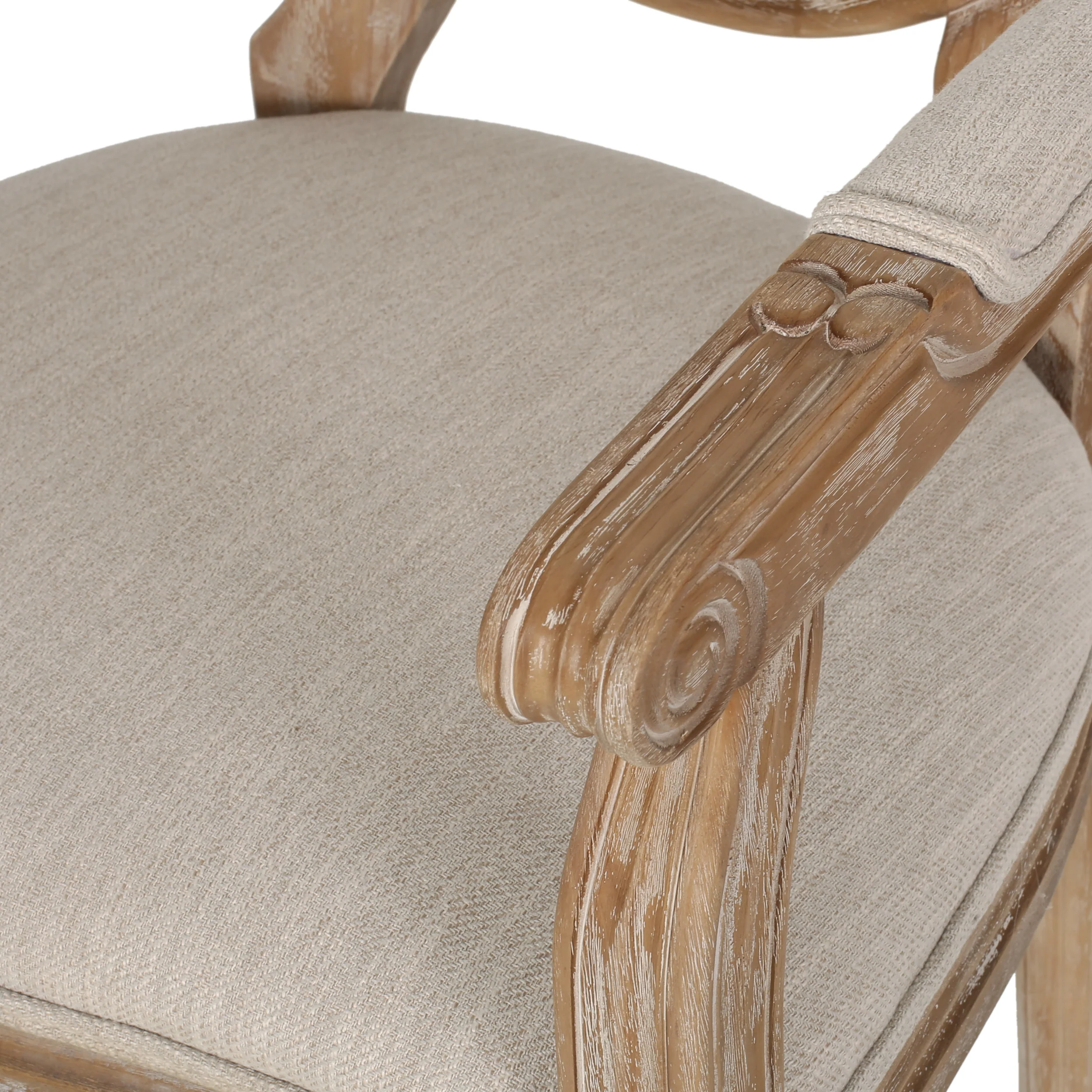 Bryan French Country Fabric Upholstered Wood 5 Piece Circular Dining Set - furnishings
