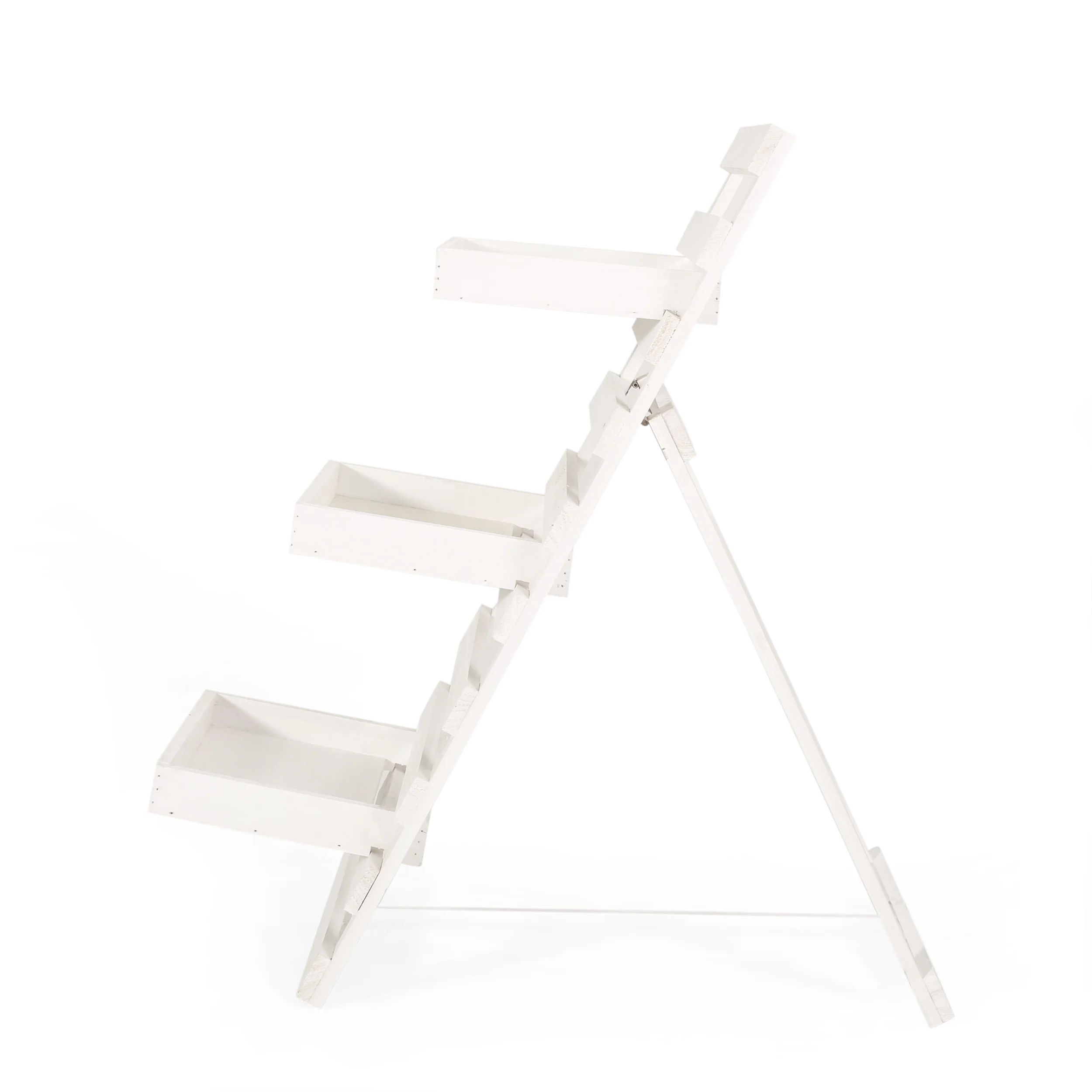 Elina Outdoor Firwood 3 Tiered Plant Stand - furnishings