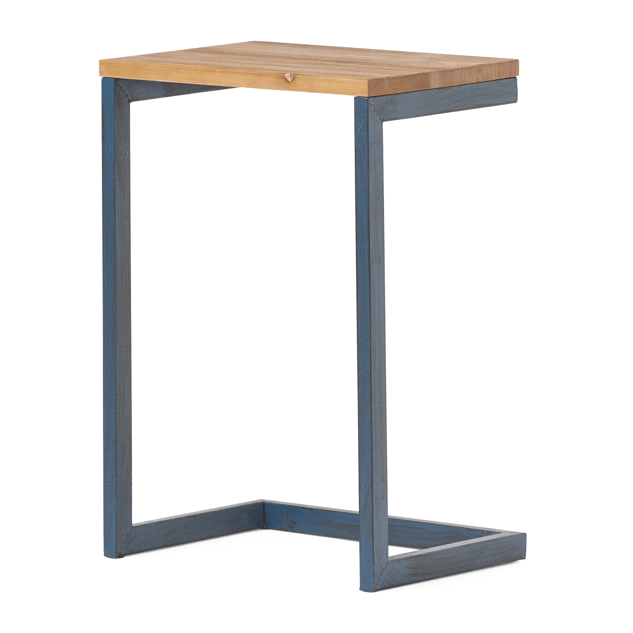 Ramona Modern Industrial Firwood C-Shaped Accent Side Table with Iron Frame - furnishings