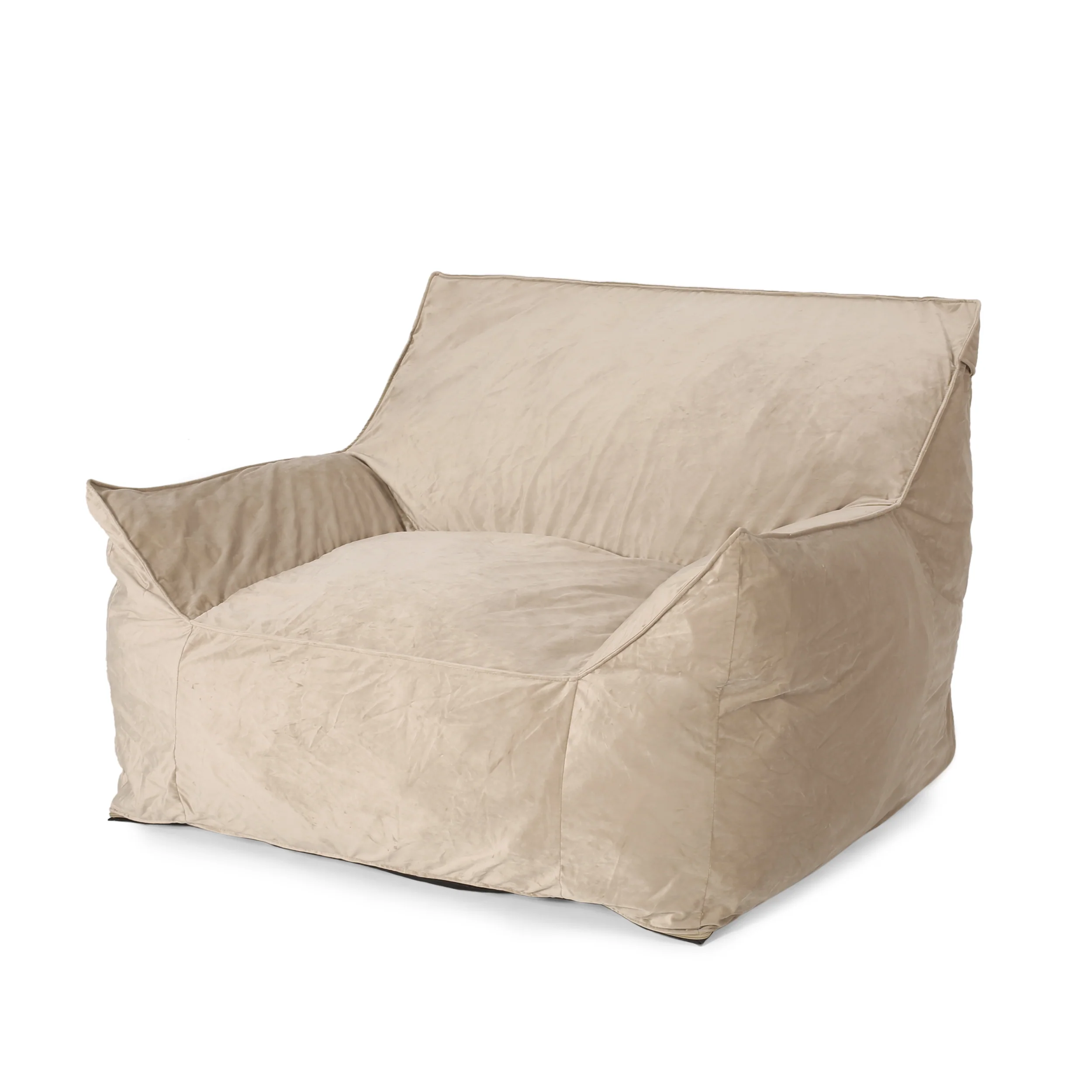 Ehlen Modern Velveteen Bean Bag Chair with Armrests - furnishings