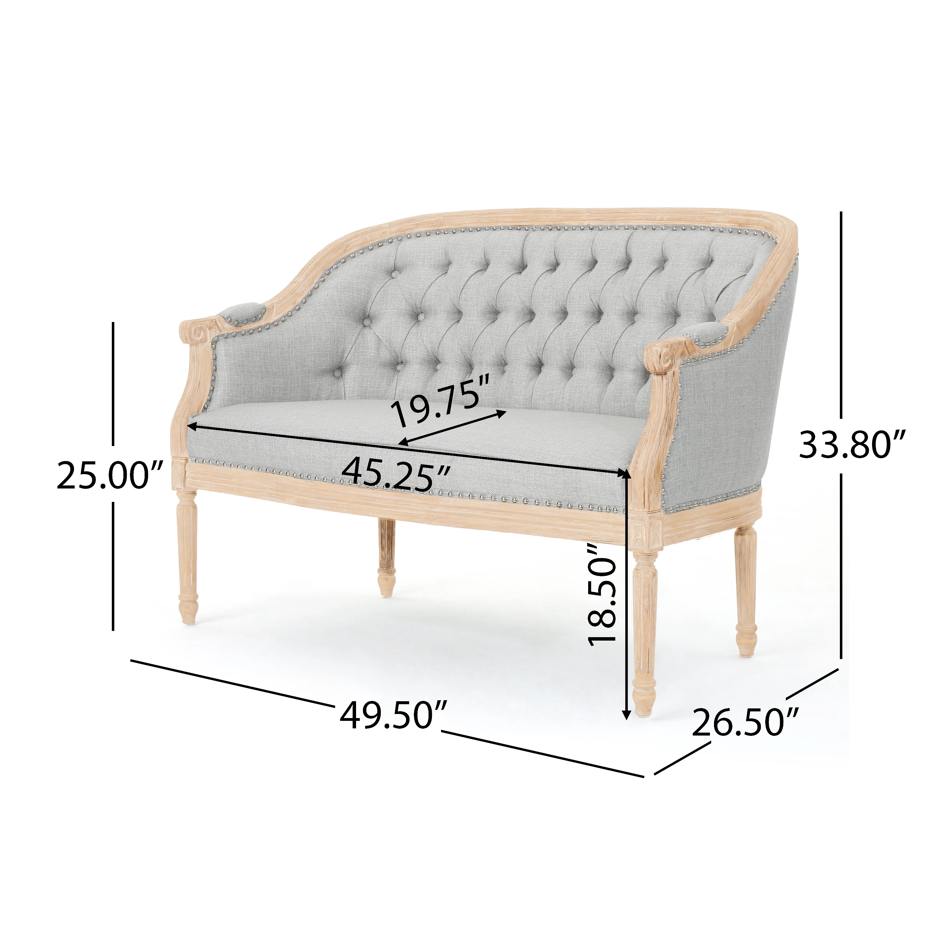 Megan Traditional Tufted Upholstered Loveseat - furnishings