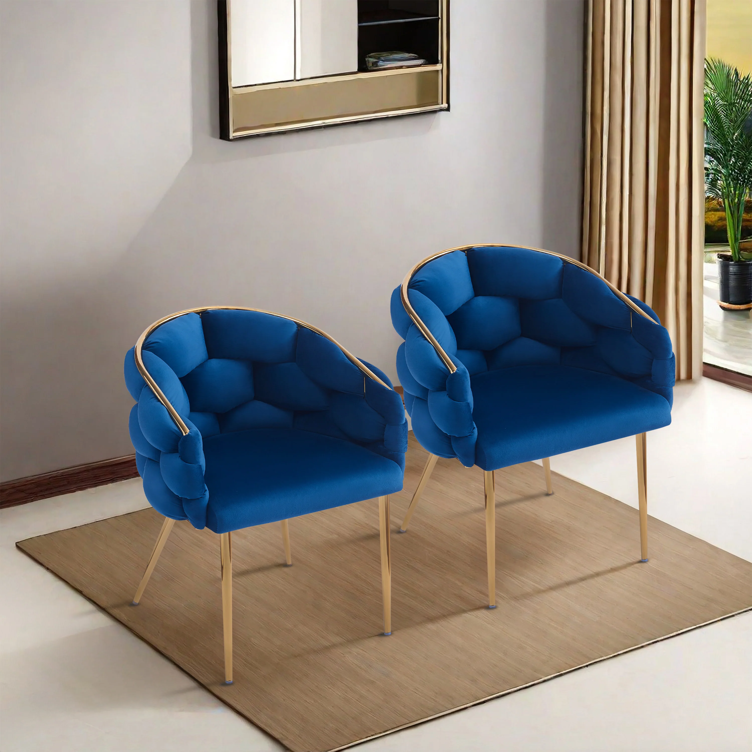 Cotorro Velvet Barrel Design Accent Chairs - furnishings