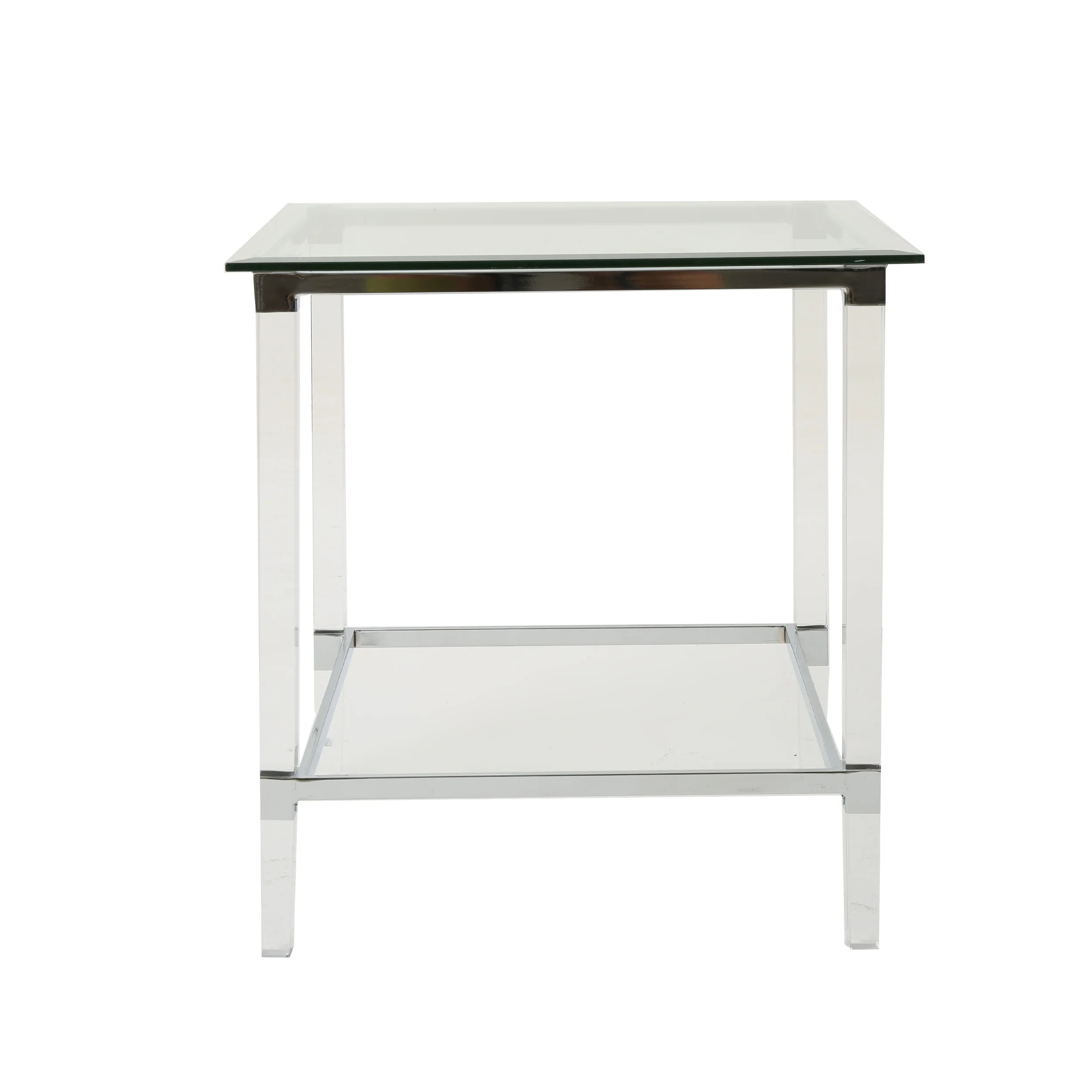Orson Acrylic and Tempered Glass Square Side Table - furnishings