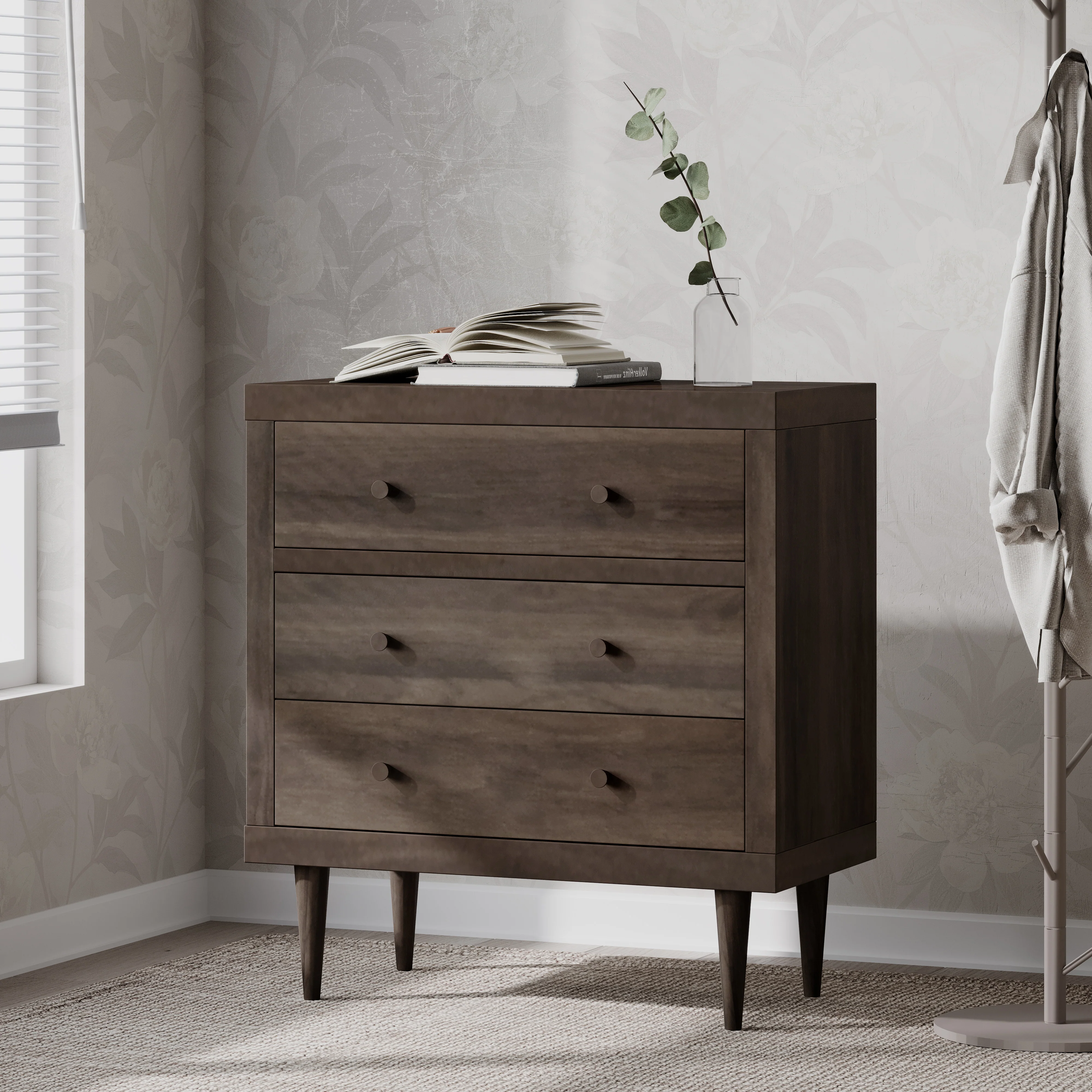 Farhart Mid Century Modern 3 Drawer Chest - furnishings