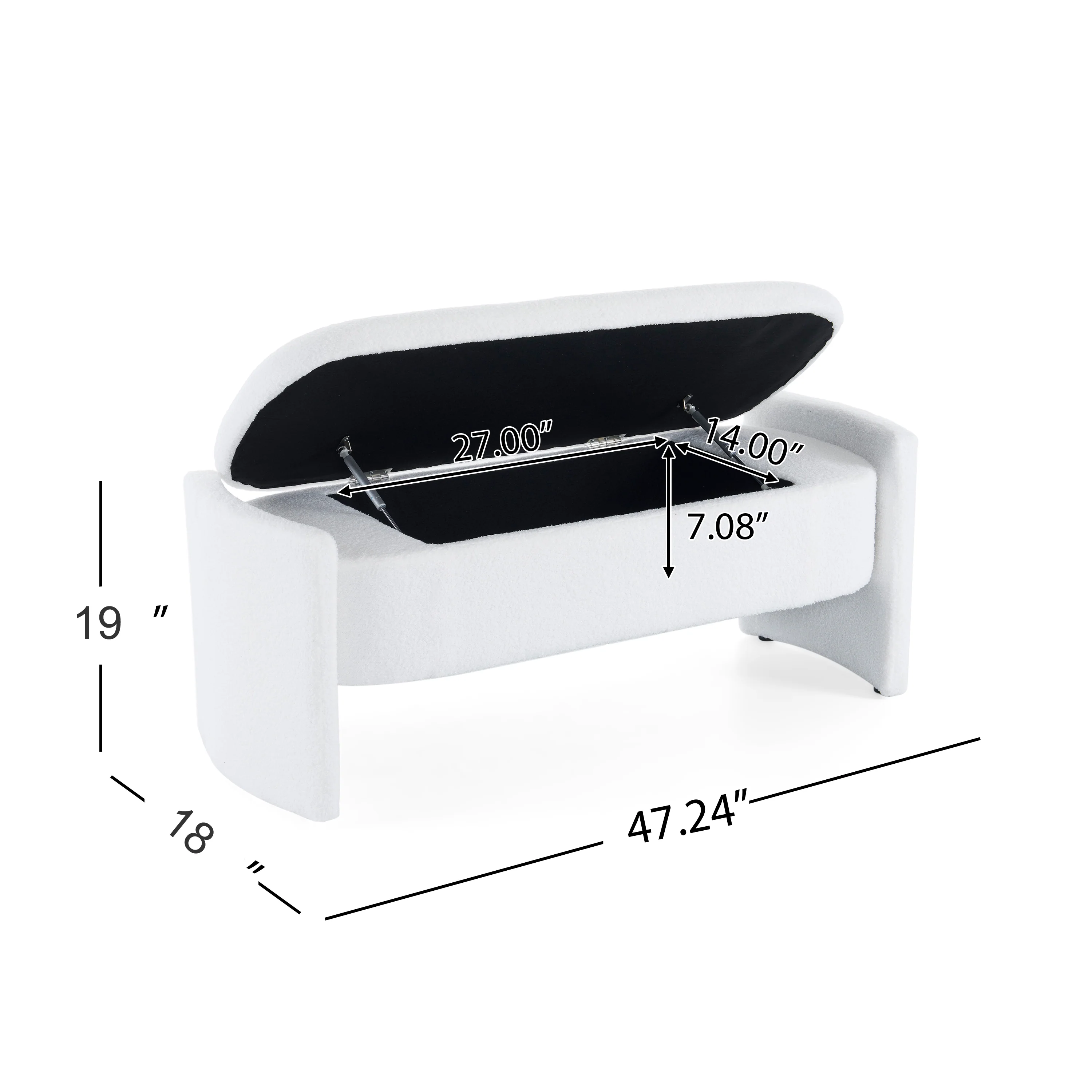 Evelar Modern Fabric Ottoman Bench - furnishings