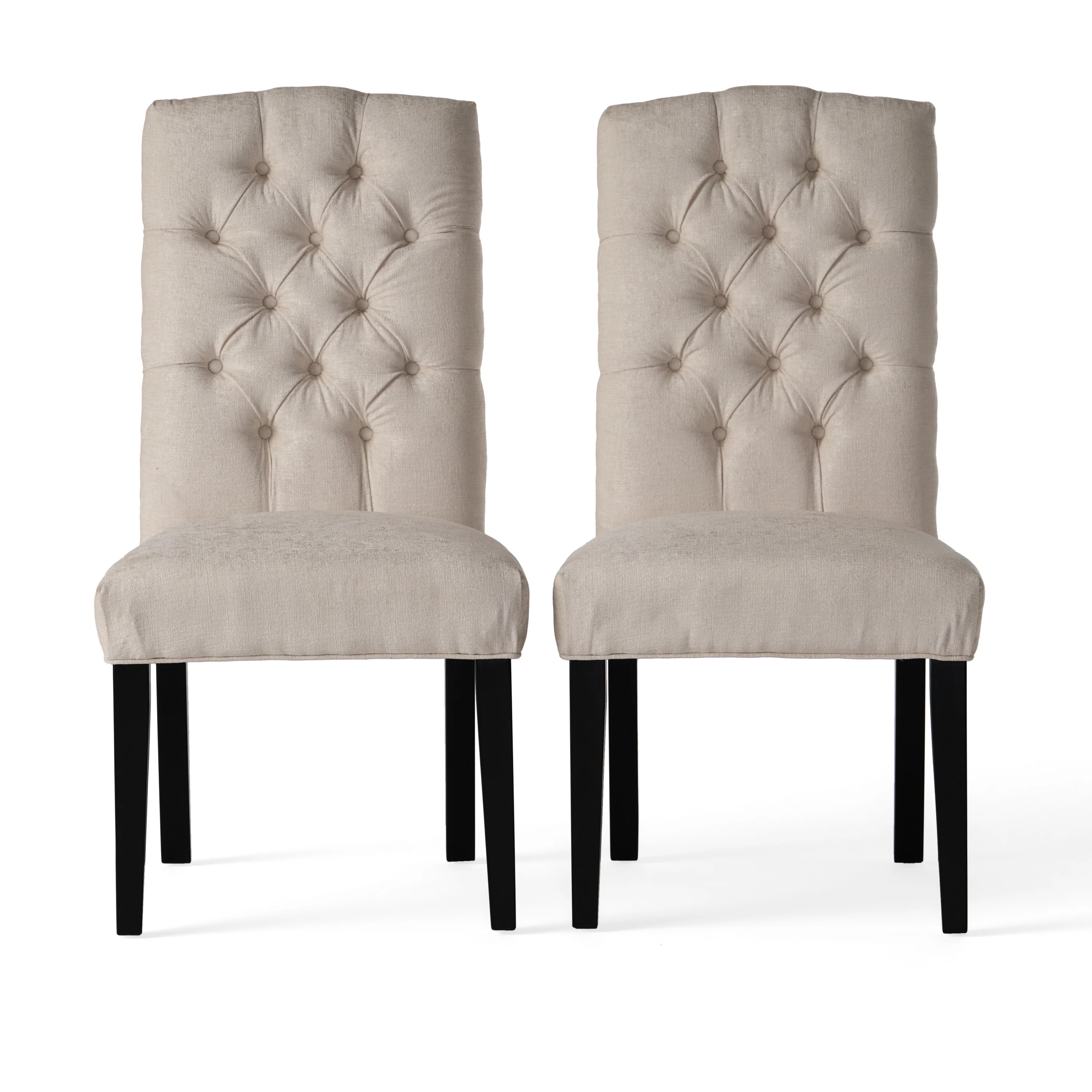 Clark Button Tufted Fabric Dining Chair with Tapered Legs, Set of 2 - furnishings