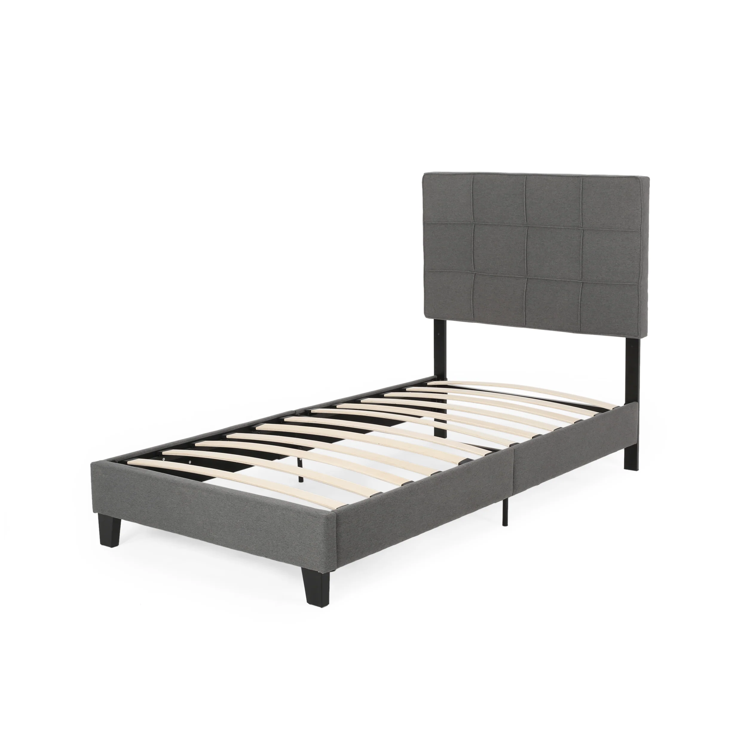 Salome Fully-Upholstered Platform Bed Frame, Low-Profile,  Contemporary - furnishings