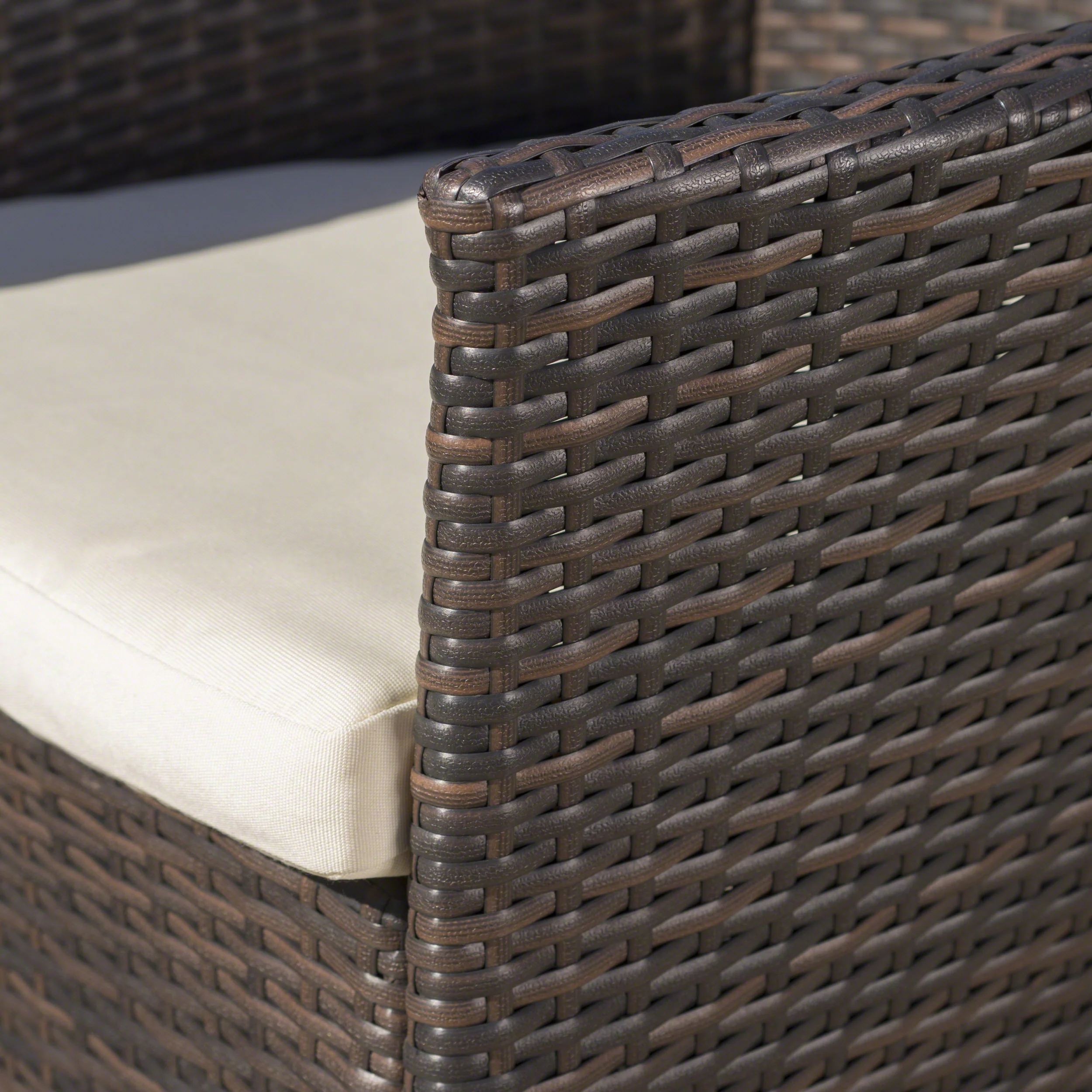 Vinne Outdoor 7 Piece Multi-brown Wicker Oval Dining Set - furnishings