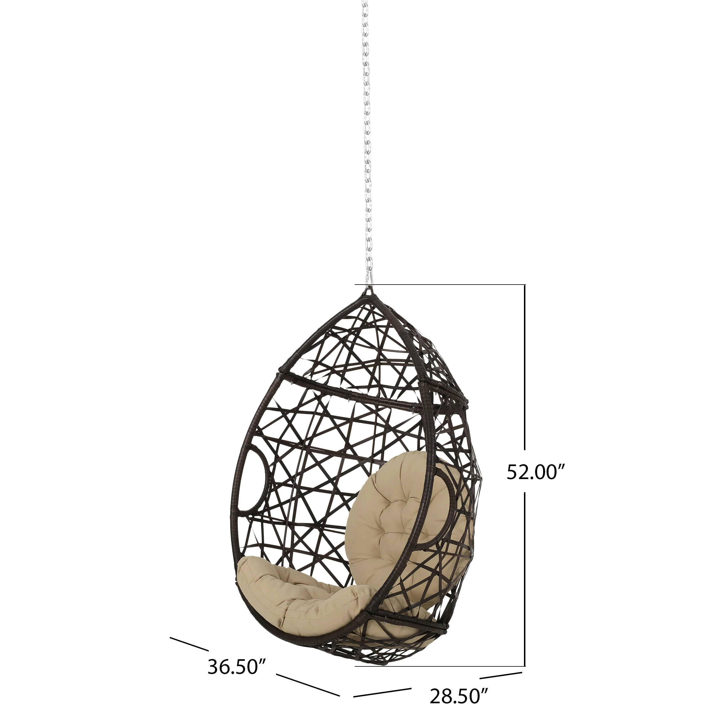 Layden Indoor/Outdoor Wicker Hanging Egg / Teardrop Chair (NO STAND) - furnishings