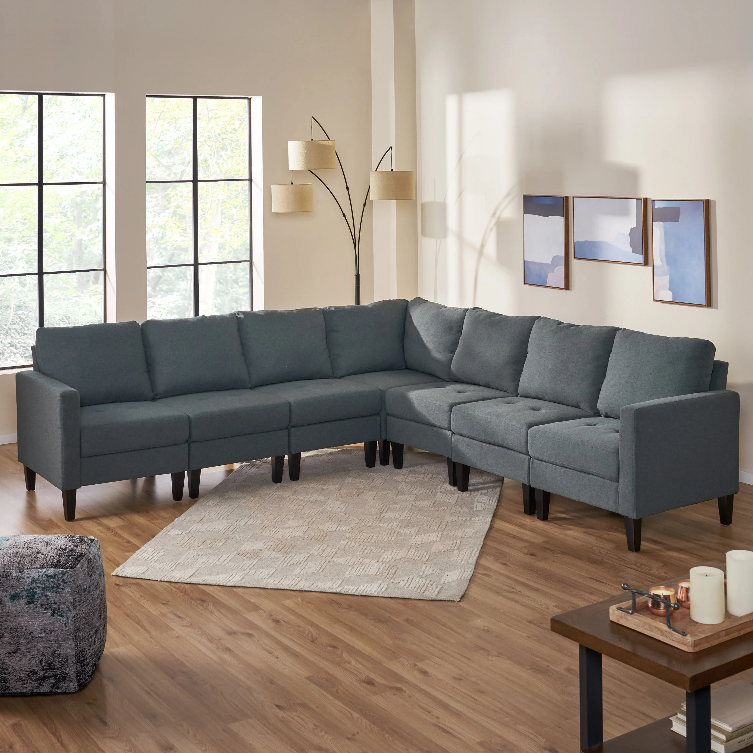 Bridger 7 Piece Versatile Fabric Sectional Couch - furnishings