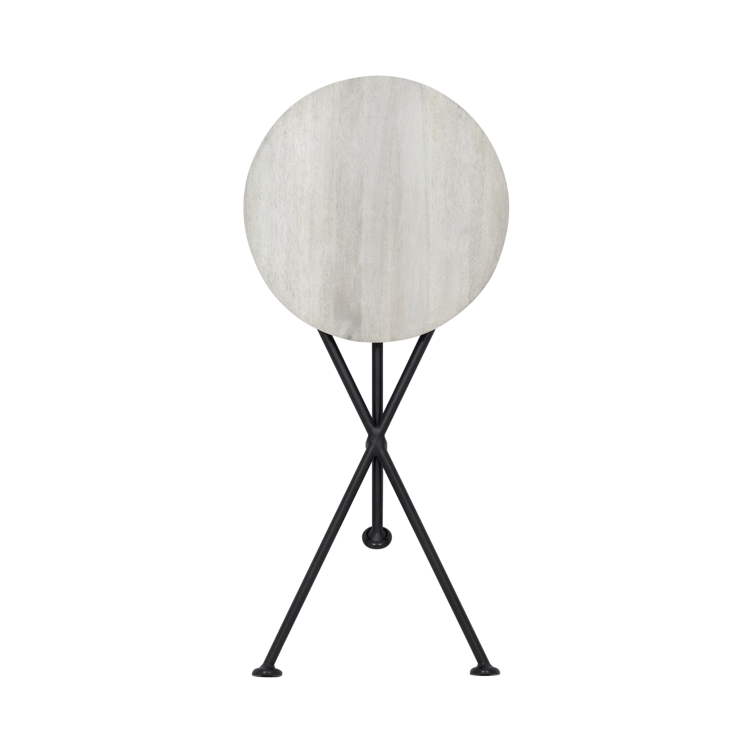 Lily Indoor Portable Foldable Light Gray Finished Acacia Wood Side Table - furnishings