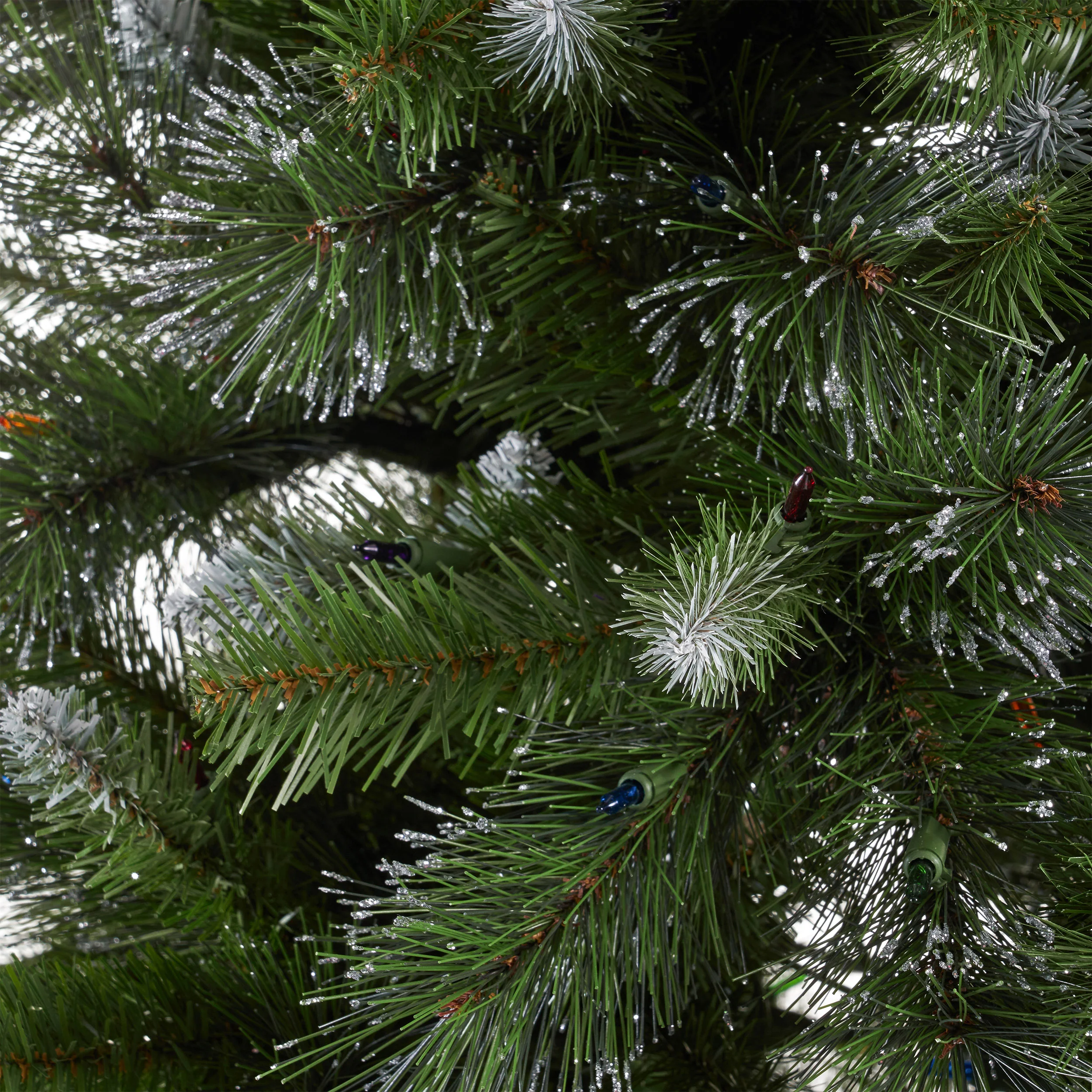 9-foot Mixed Spruce Hinged Artificial Christmas Tree with Glitter Branches, Red Berries, and Pinecones - furnishings