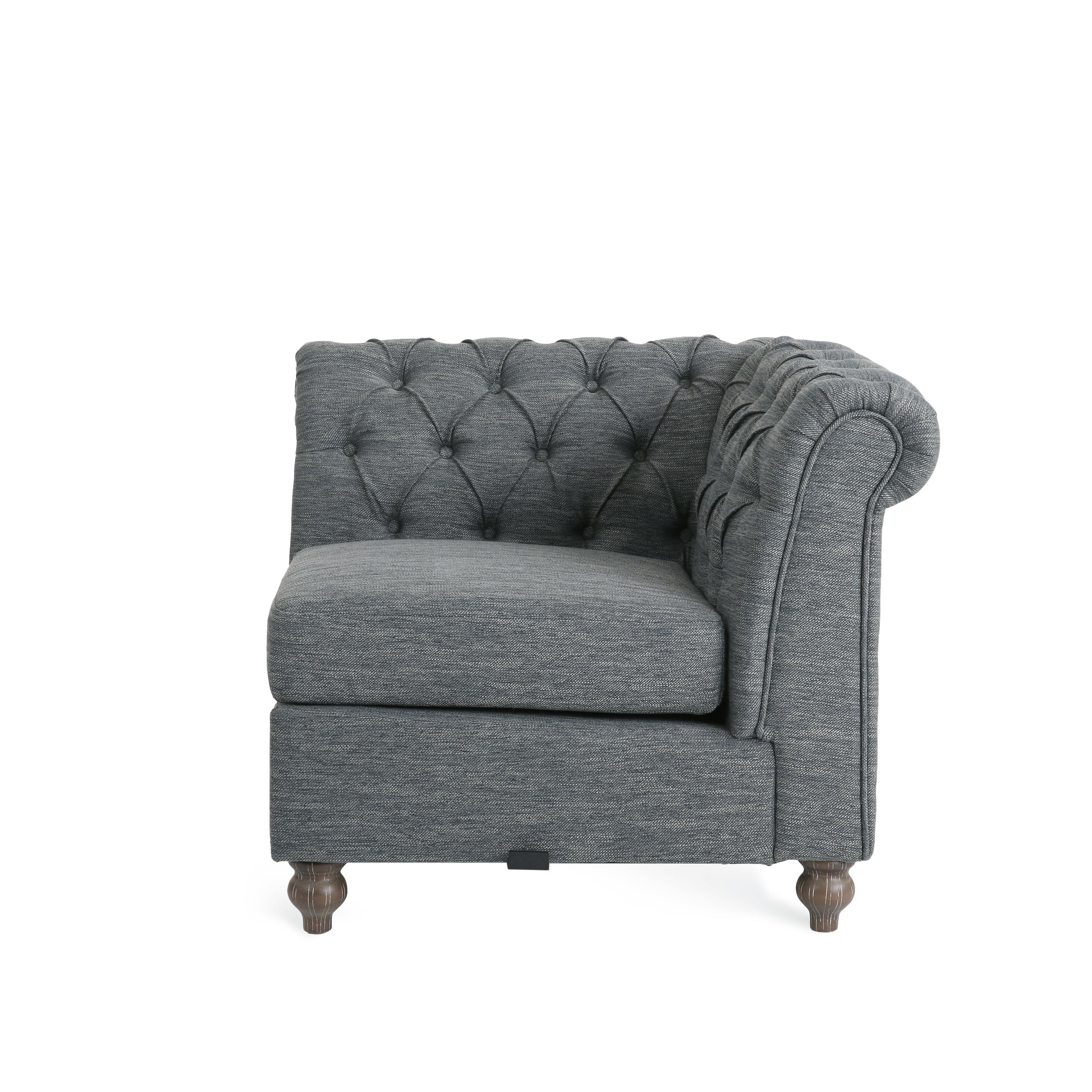 Alejandro Chesterfield Tufted Fabric 5 Seater Sectional Sofa with Nailhead Trim - furnishings