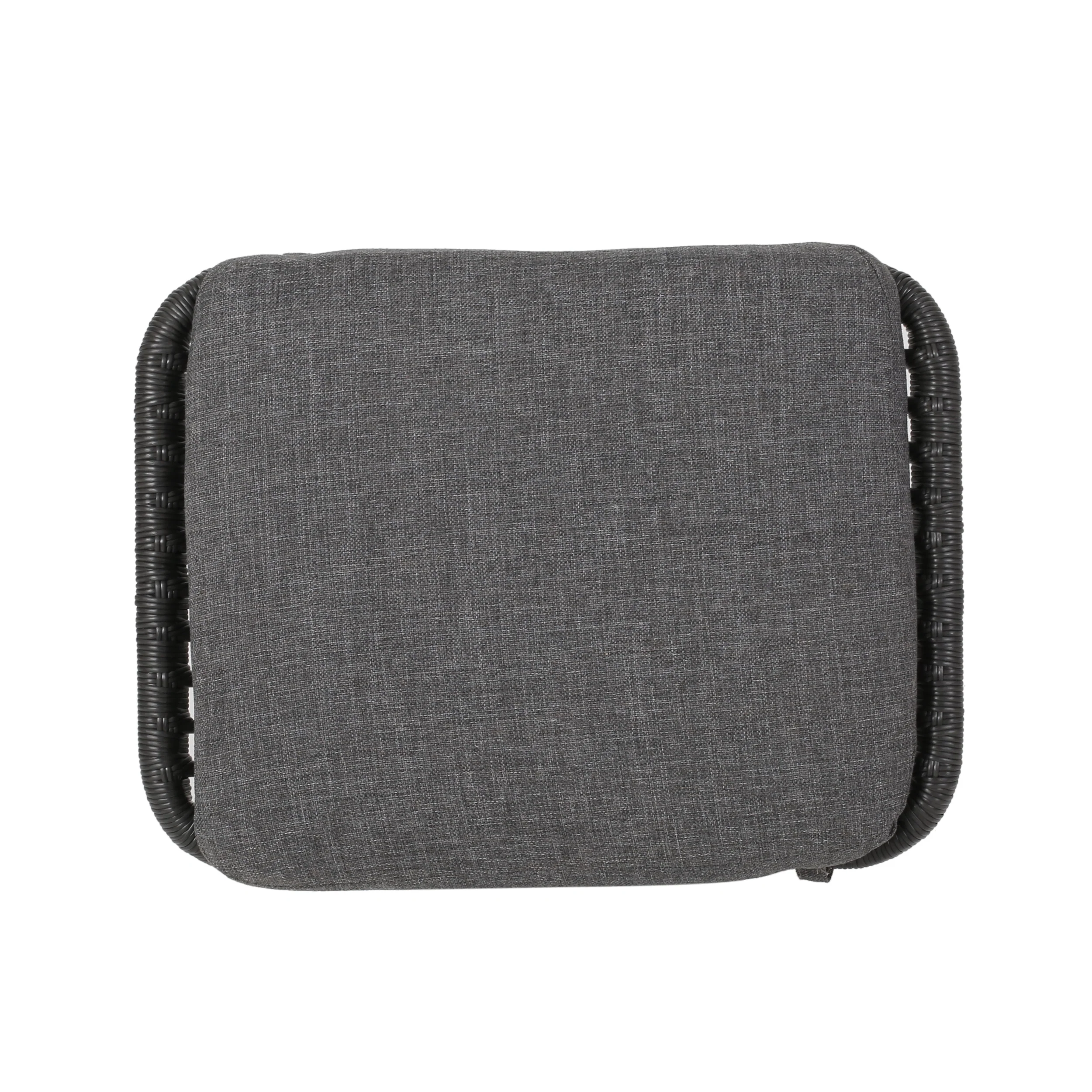 Gloria Outdoor Modern Boho Wicker Ottoman (Set of 2) - furnishings