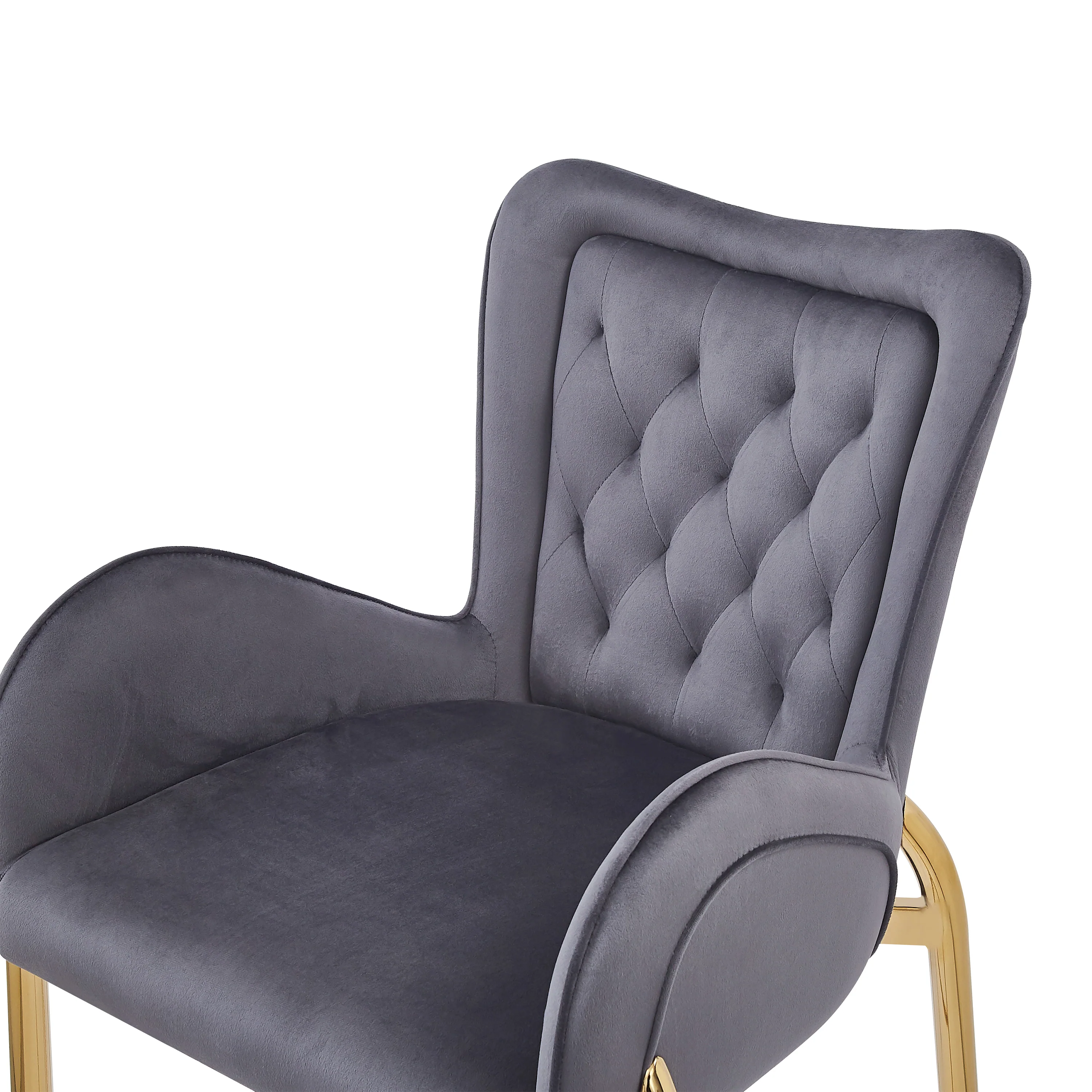 Kilvan Upholstered Cushioned Velvet Counter Stool with Footrest & Tufted Back - furnishings