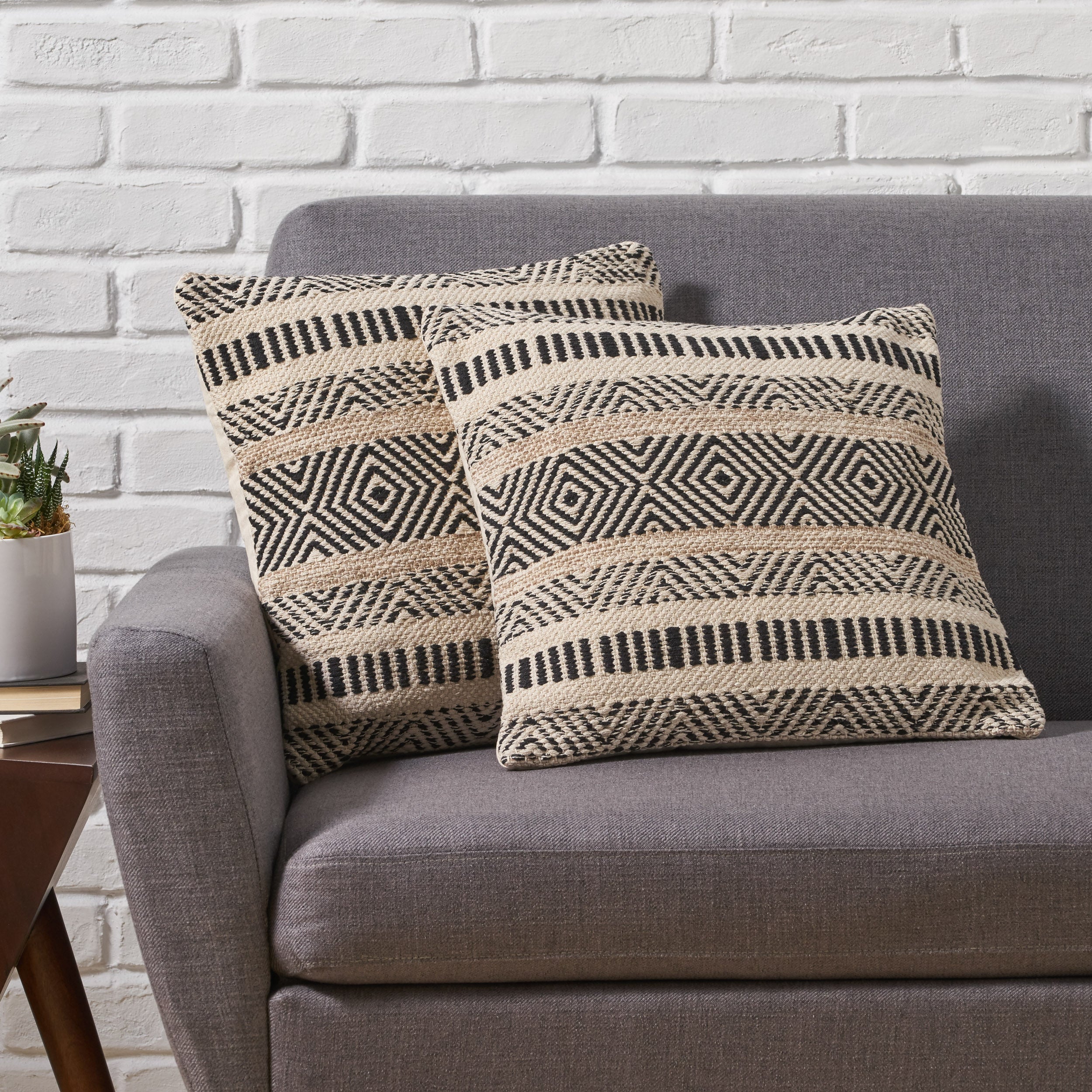 Tannen Boho Cotton Throw Pillow (Set of 2) - furnishings