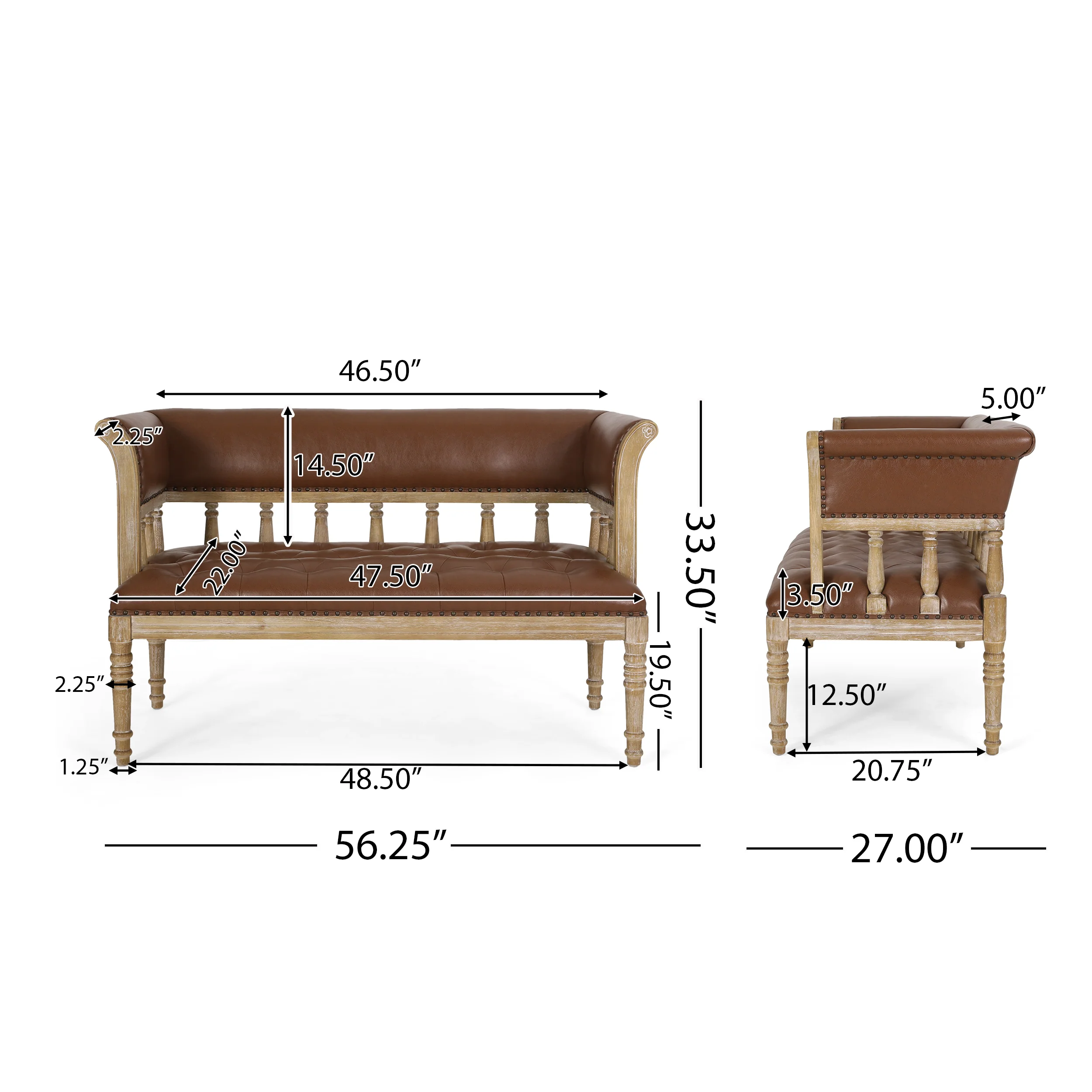 Niemi Traditional Upholstered Tufted Loveseat - furnishings