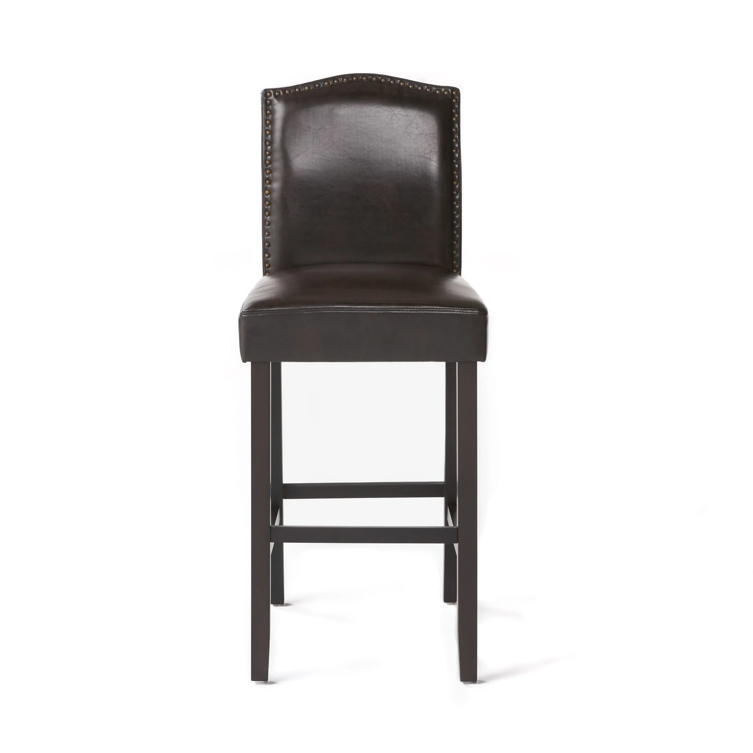 Auburn 30-Inch Brown Leather Backed Barstool (Set of 2) - furnishings