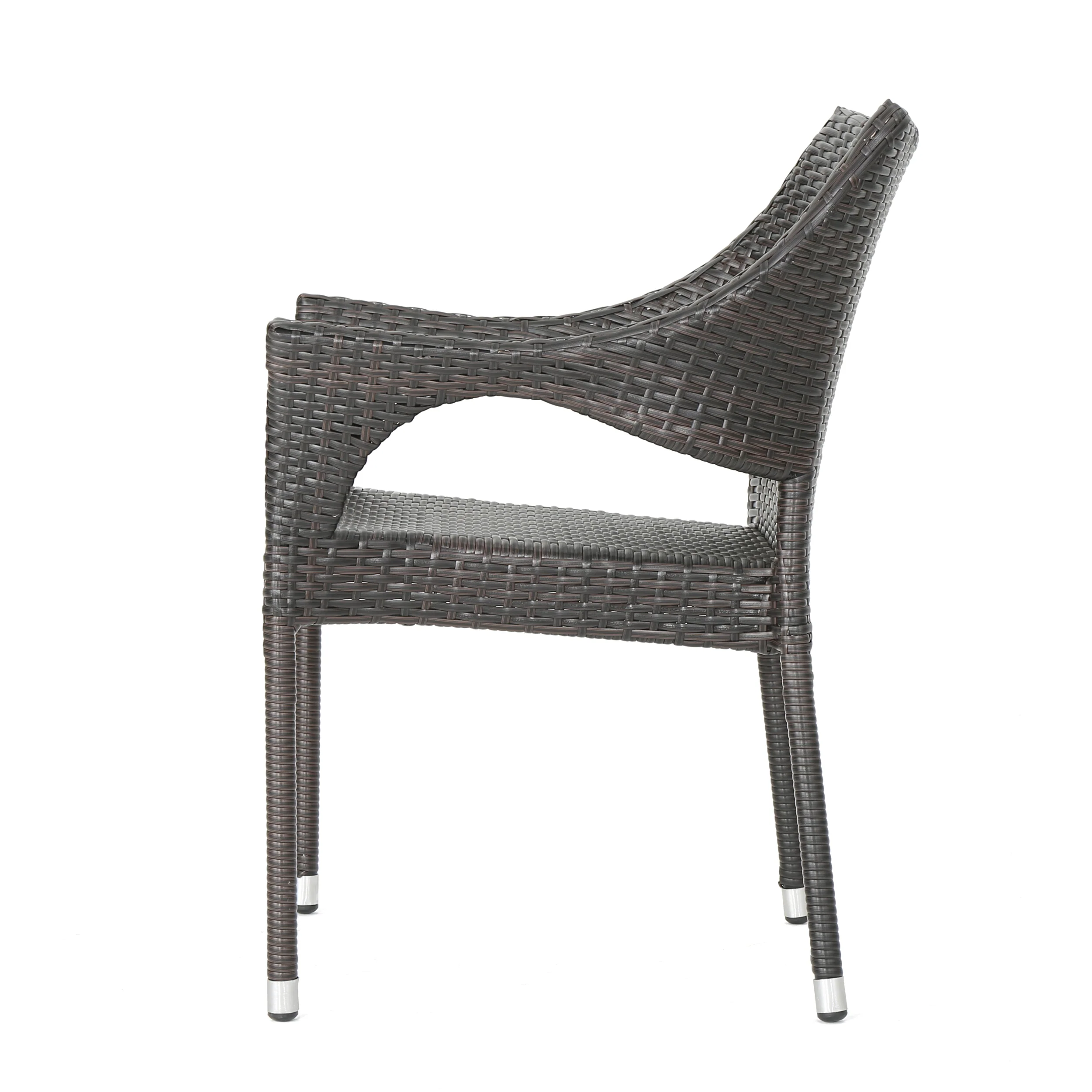 Clayton Outdoor 5pc Multibrown Wicker Square Dining Set - furnishings