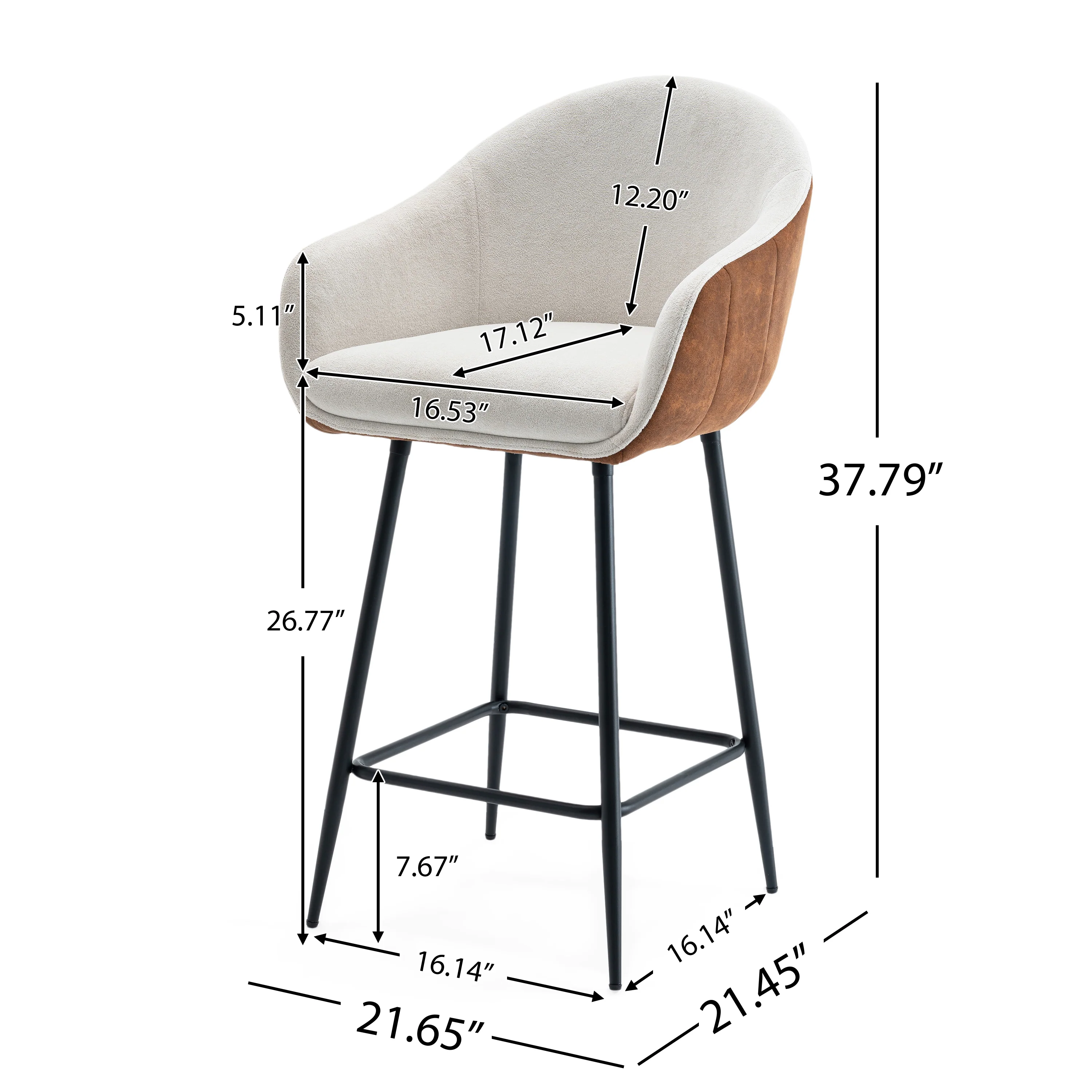 Sierrae Upholstered Counter Stools with Footrest - furnishings
