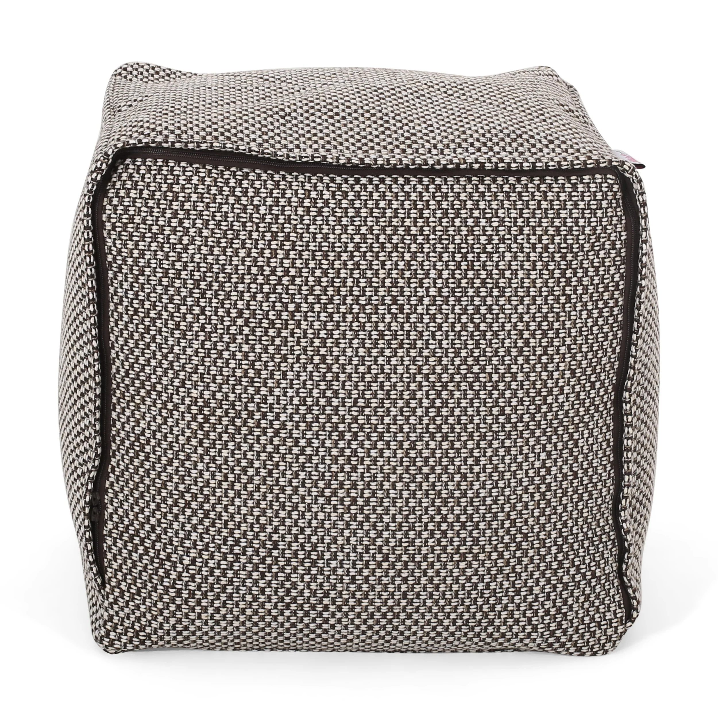 Rakiya Contemporary Fabric Pouf - furnishings