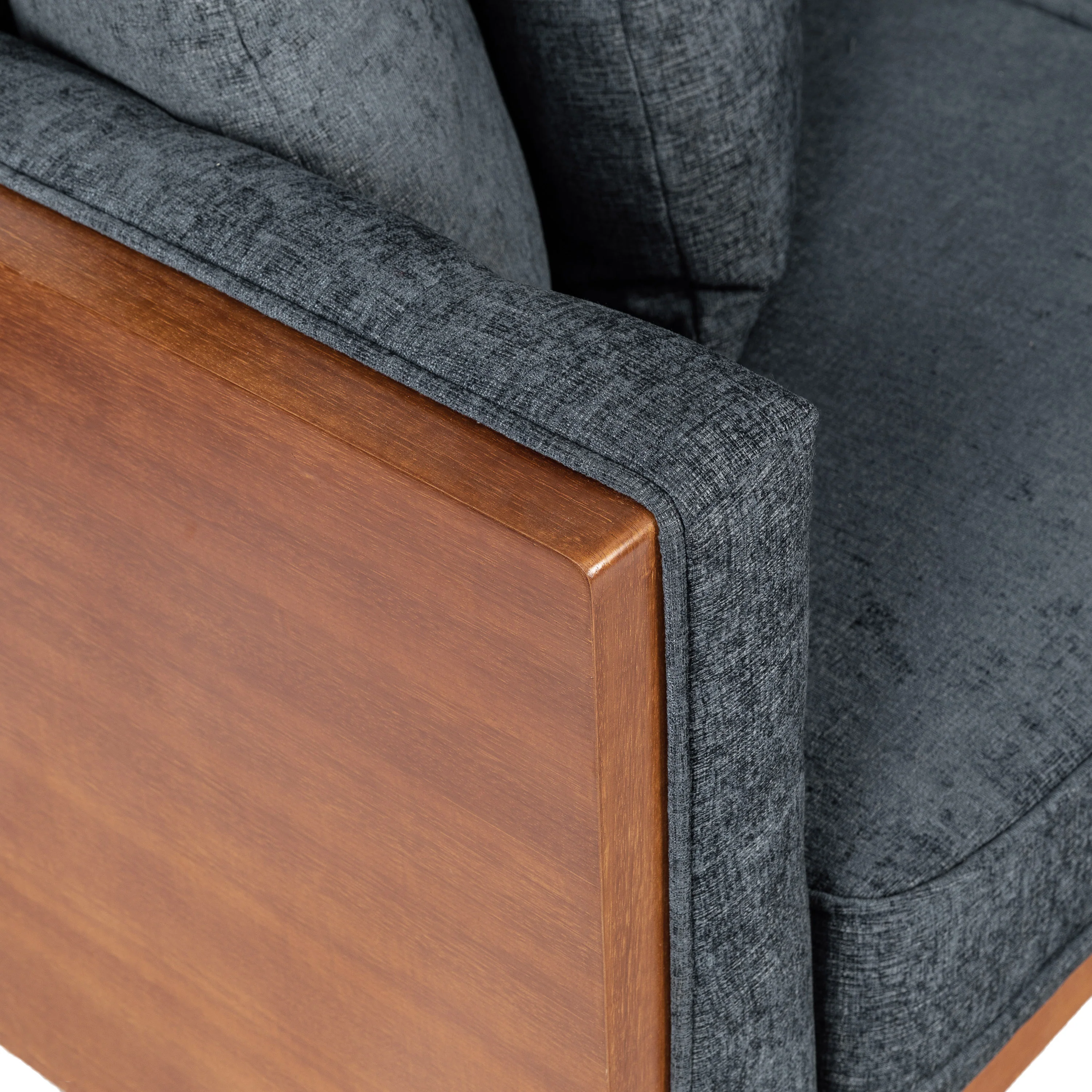Cayuga Mid Century Modern Fabric Tufted Loveseat with Accent Pillows - furnishings
