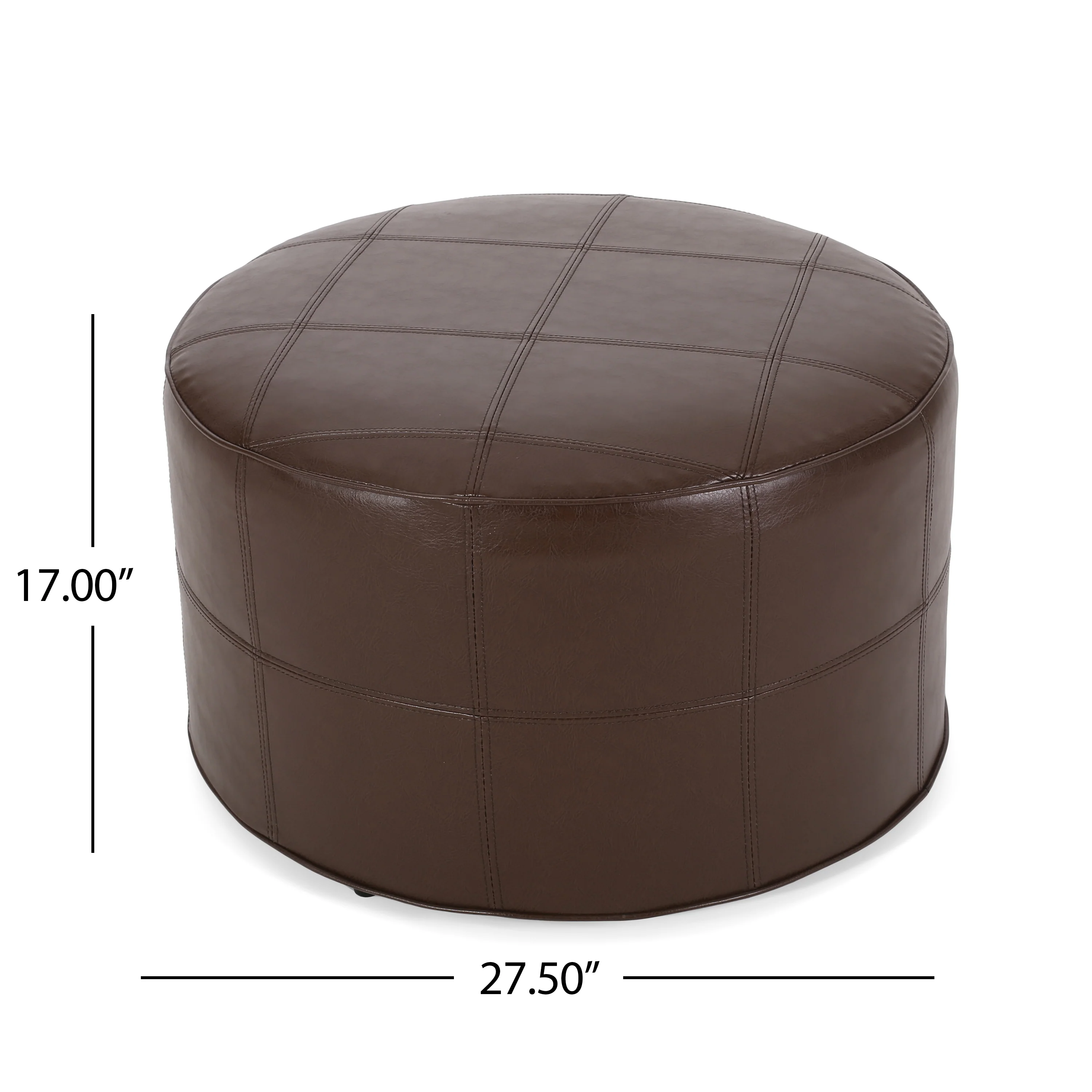 Dored Faux Leather Upholstered Ottoman - furnishings