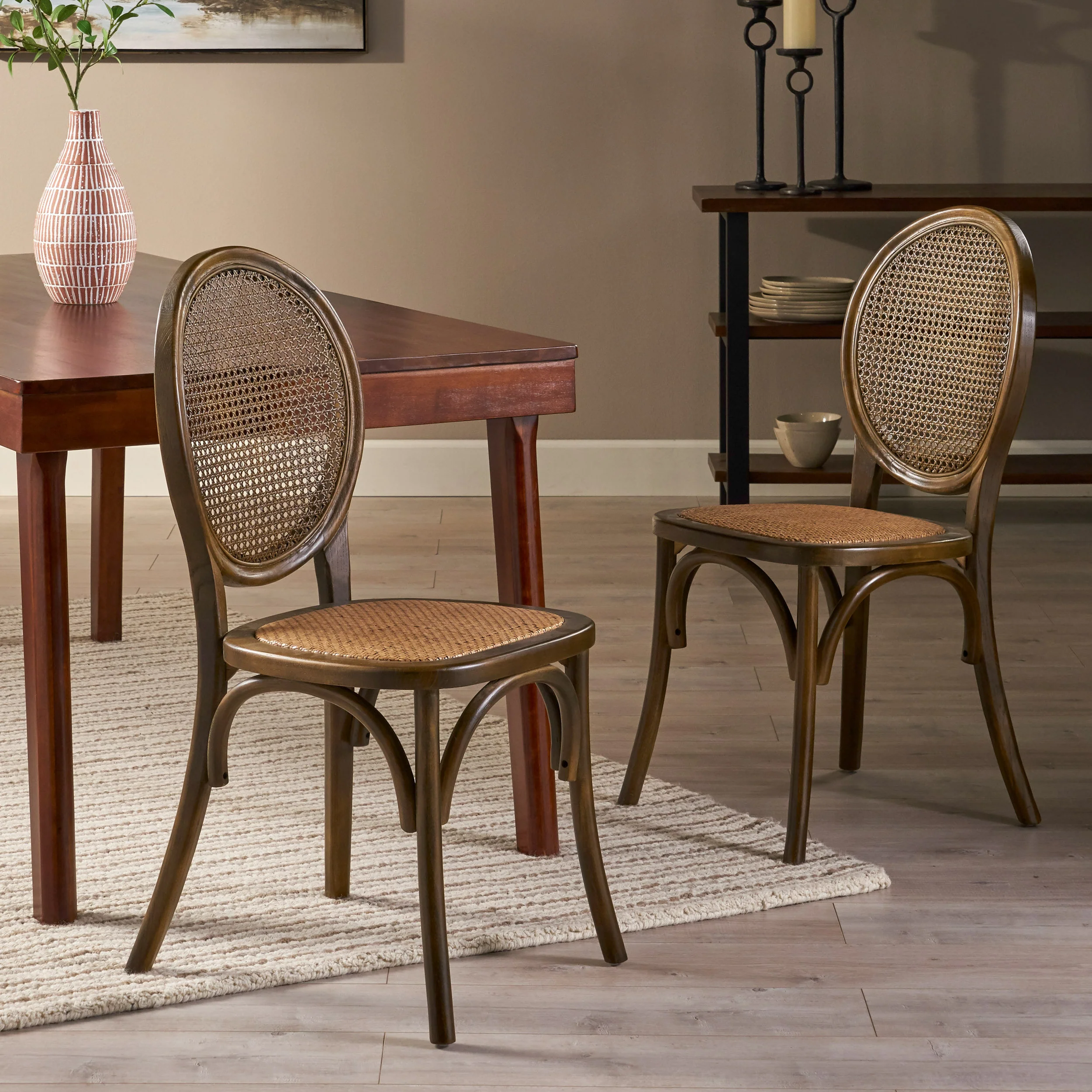 Denni Wooden Cane Back Dining Chair (Set of 2) - furnishings