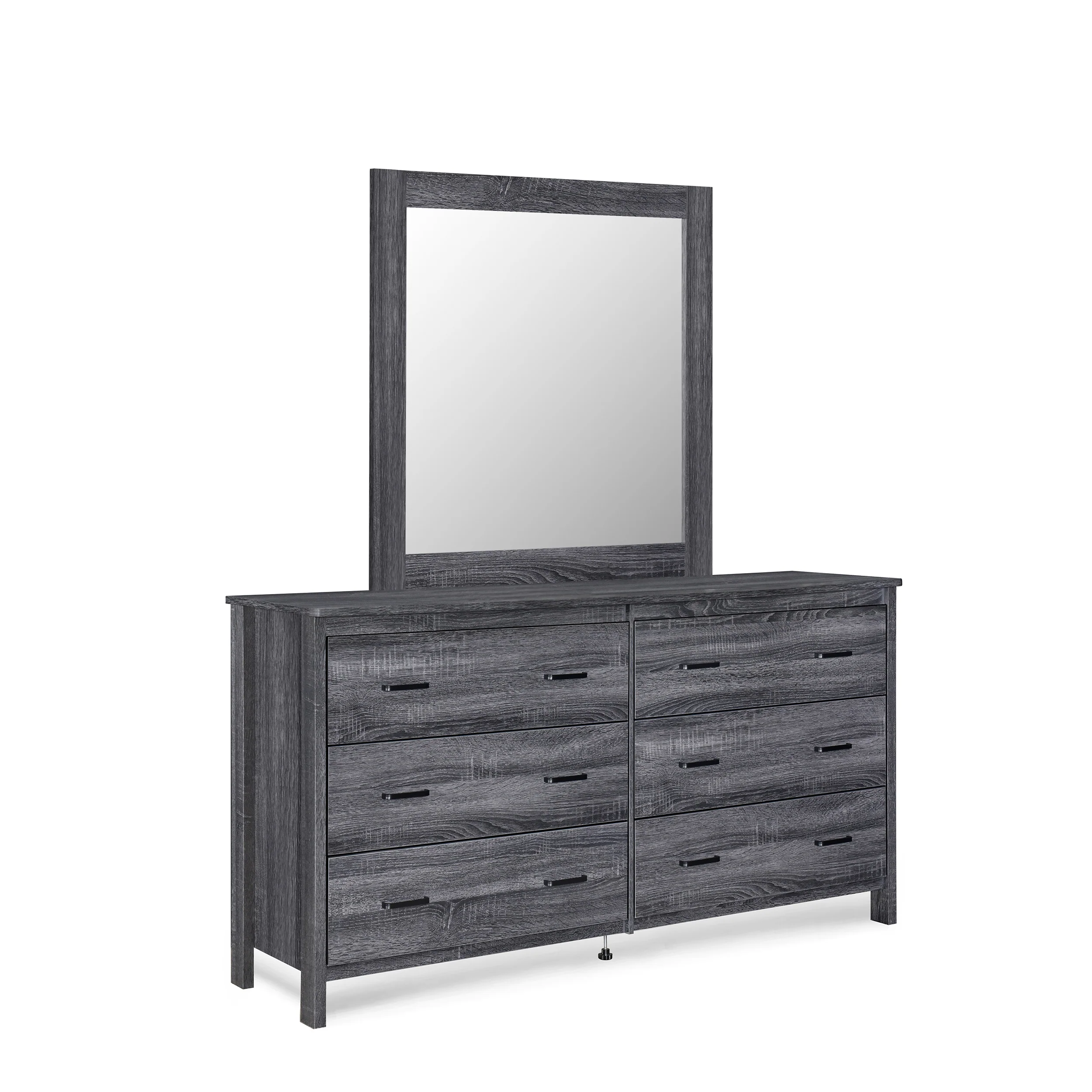 Titeca Contemporary 6 Drawer Vanity Dresser with Square Mirror - furnishings