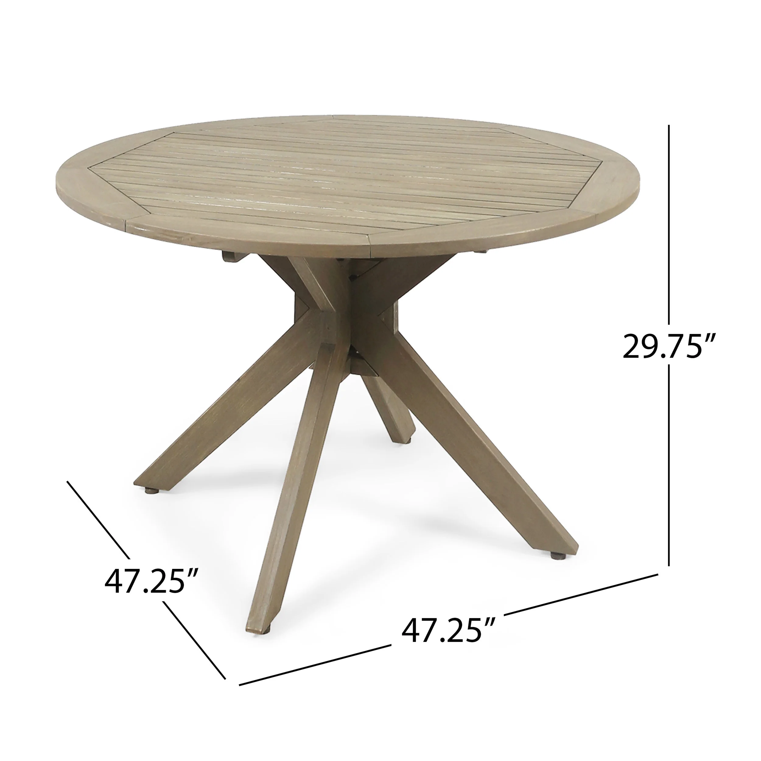 Layna Outdoor 5 Piece Wood and Wicker Dining Set, Gray and Gray - furnishings