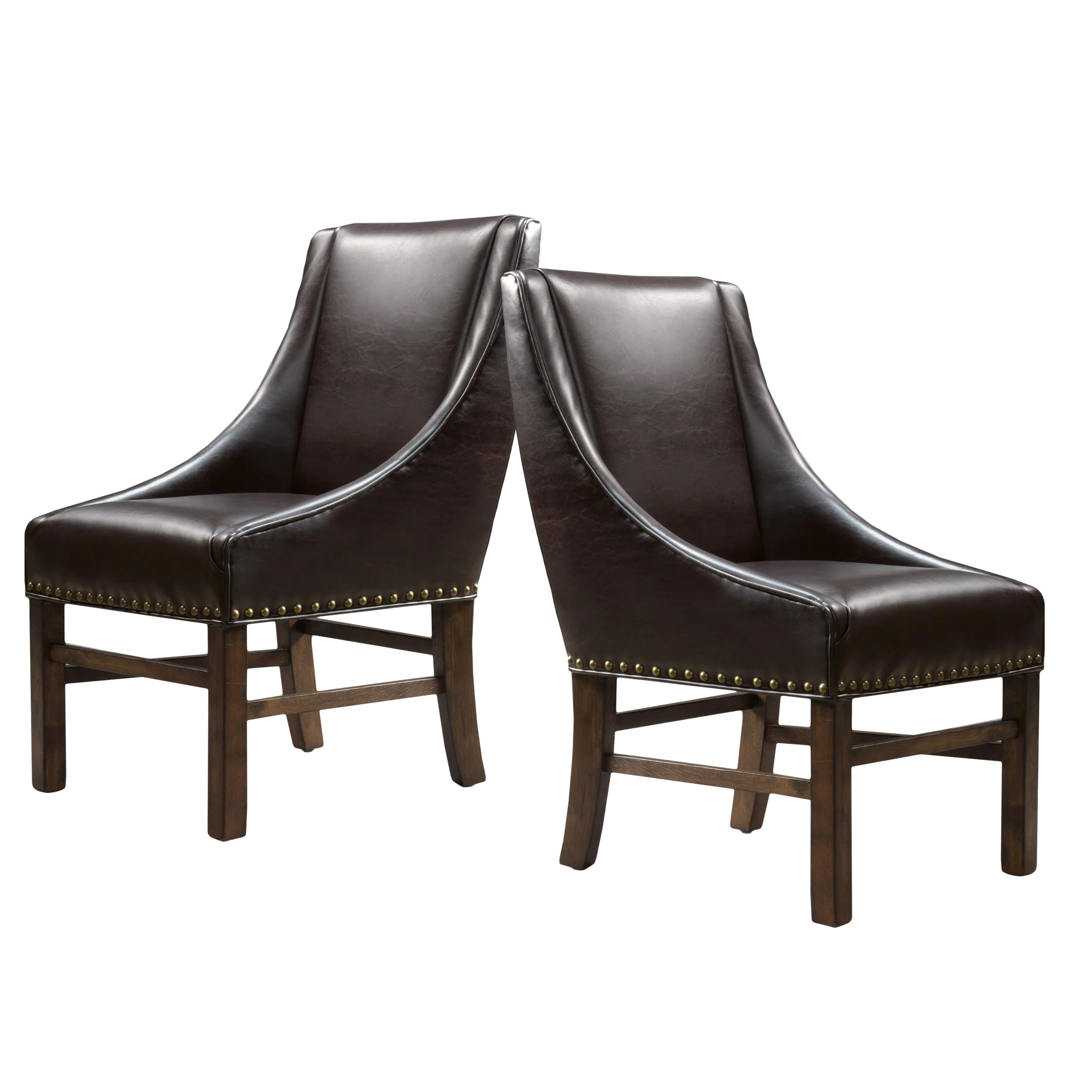 Claudia Contemporary Bonded Leather Upholstered Dining Chairs - furnishings