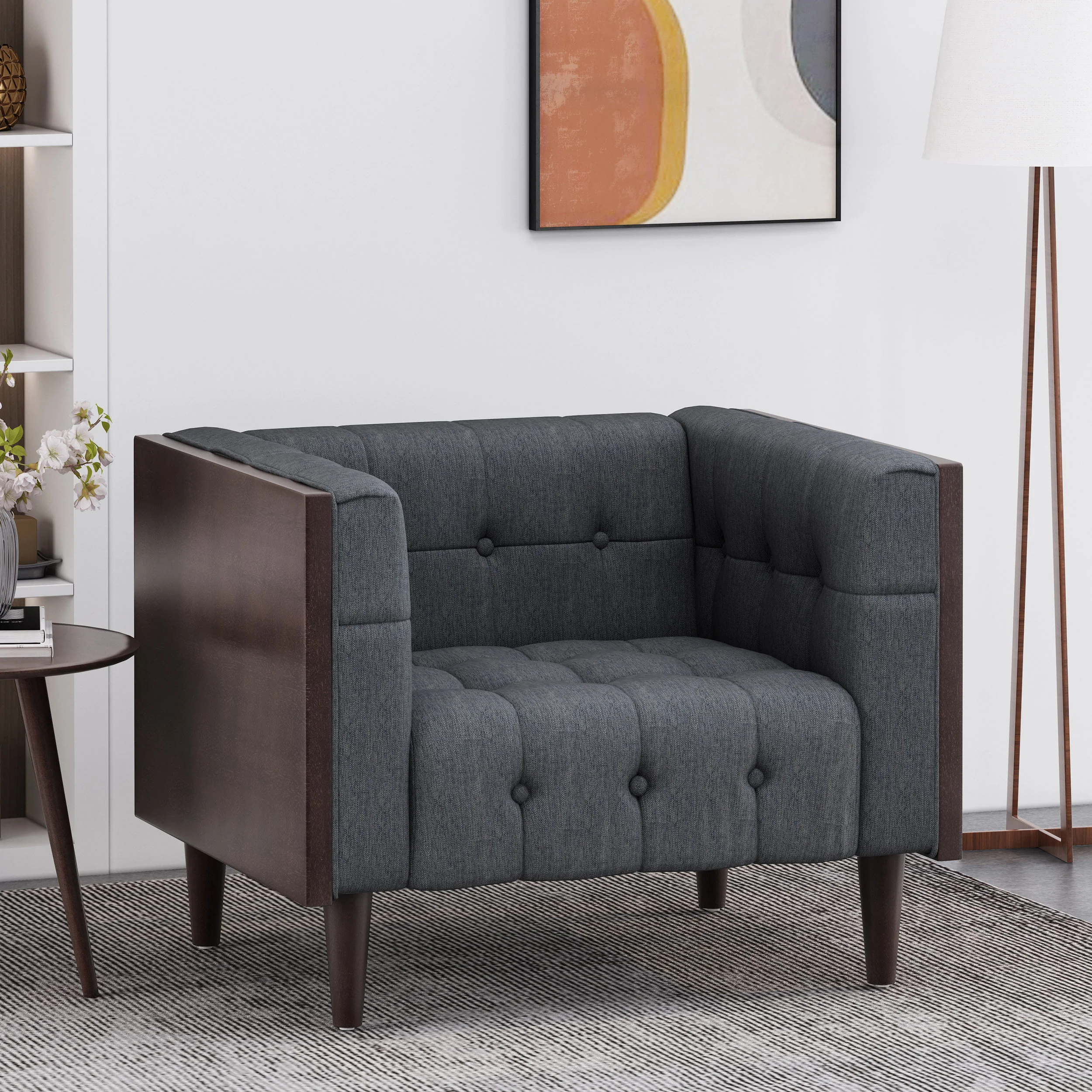 Croton Contemporary Tufted Club Chair - furnishings