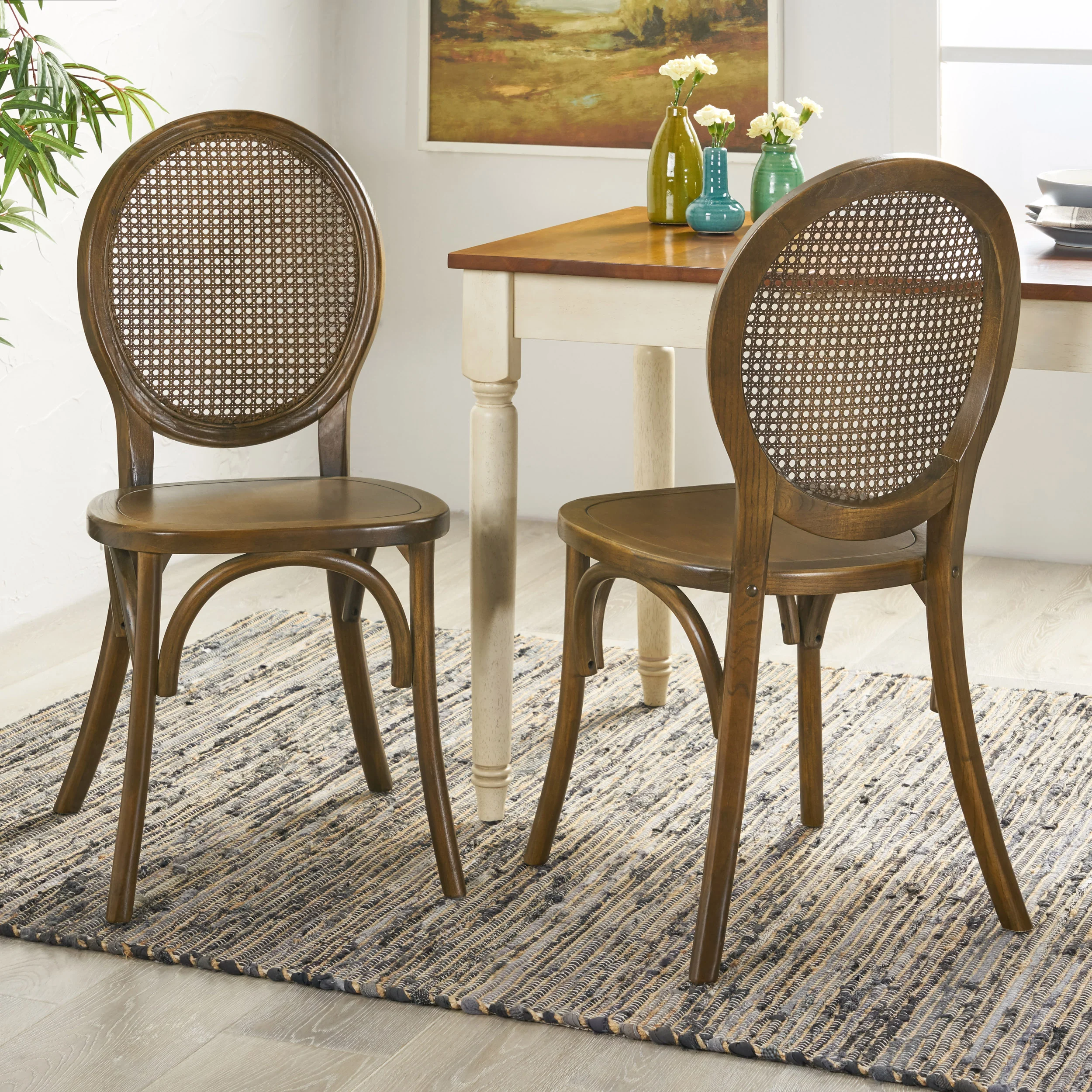Ruhan Wooded Cane Back Dining Chair (Set of 2) - furnishings