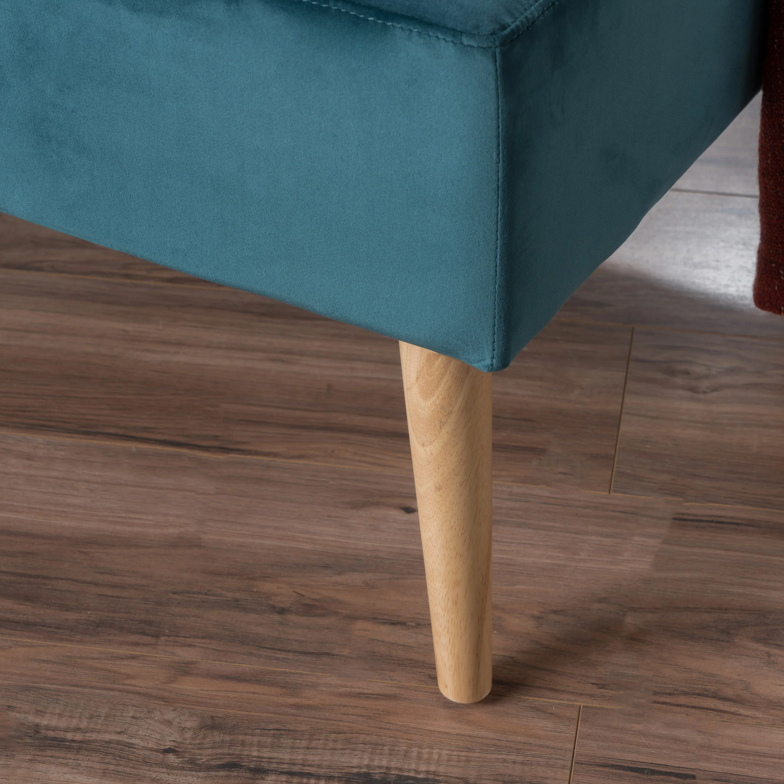 Coastwood Mid-Century Fabric Square Ottoman Coffee Table - furnishings