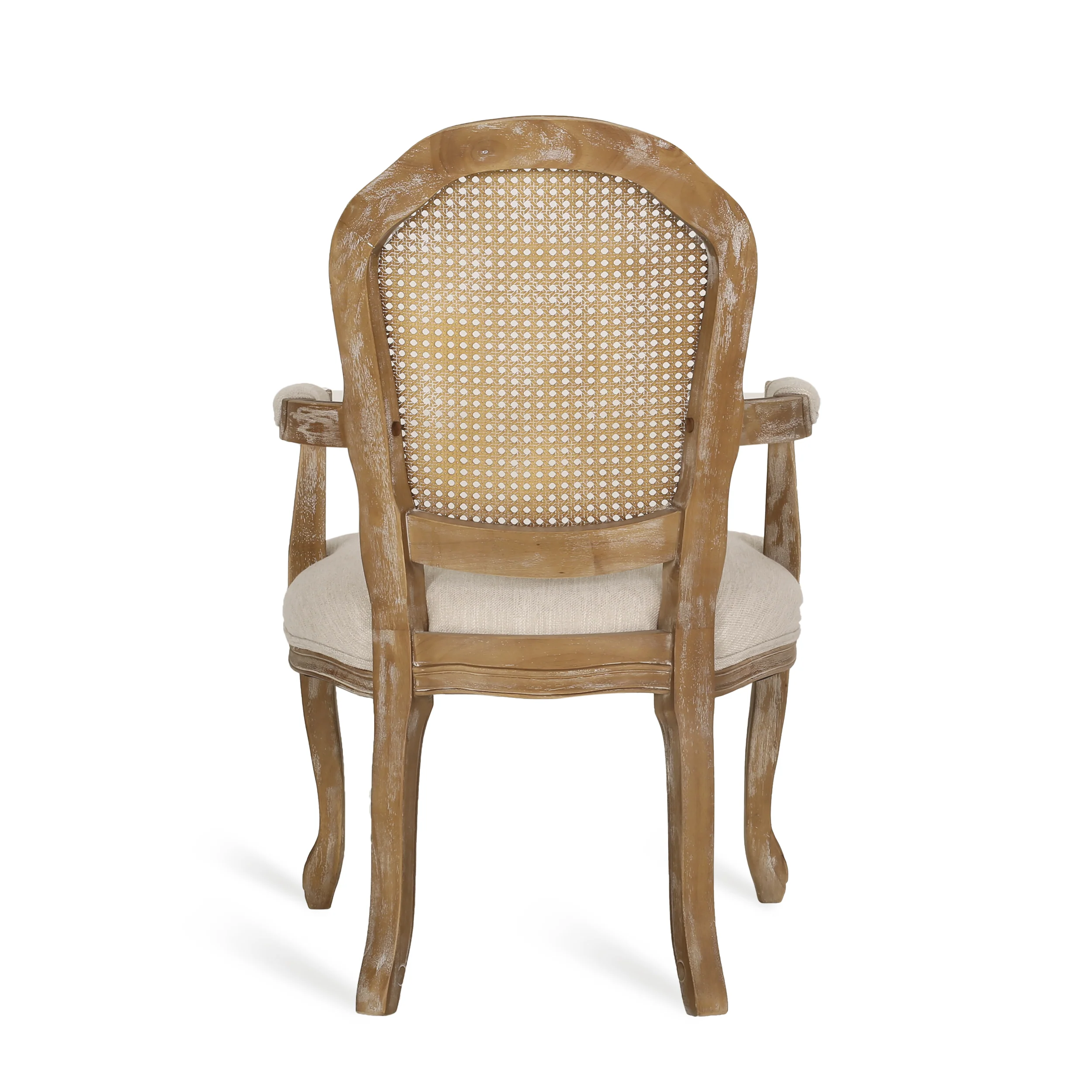 Mariette French Country Wood and Cane Upholstered Dining Chair, Set of 4 - furnishings