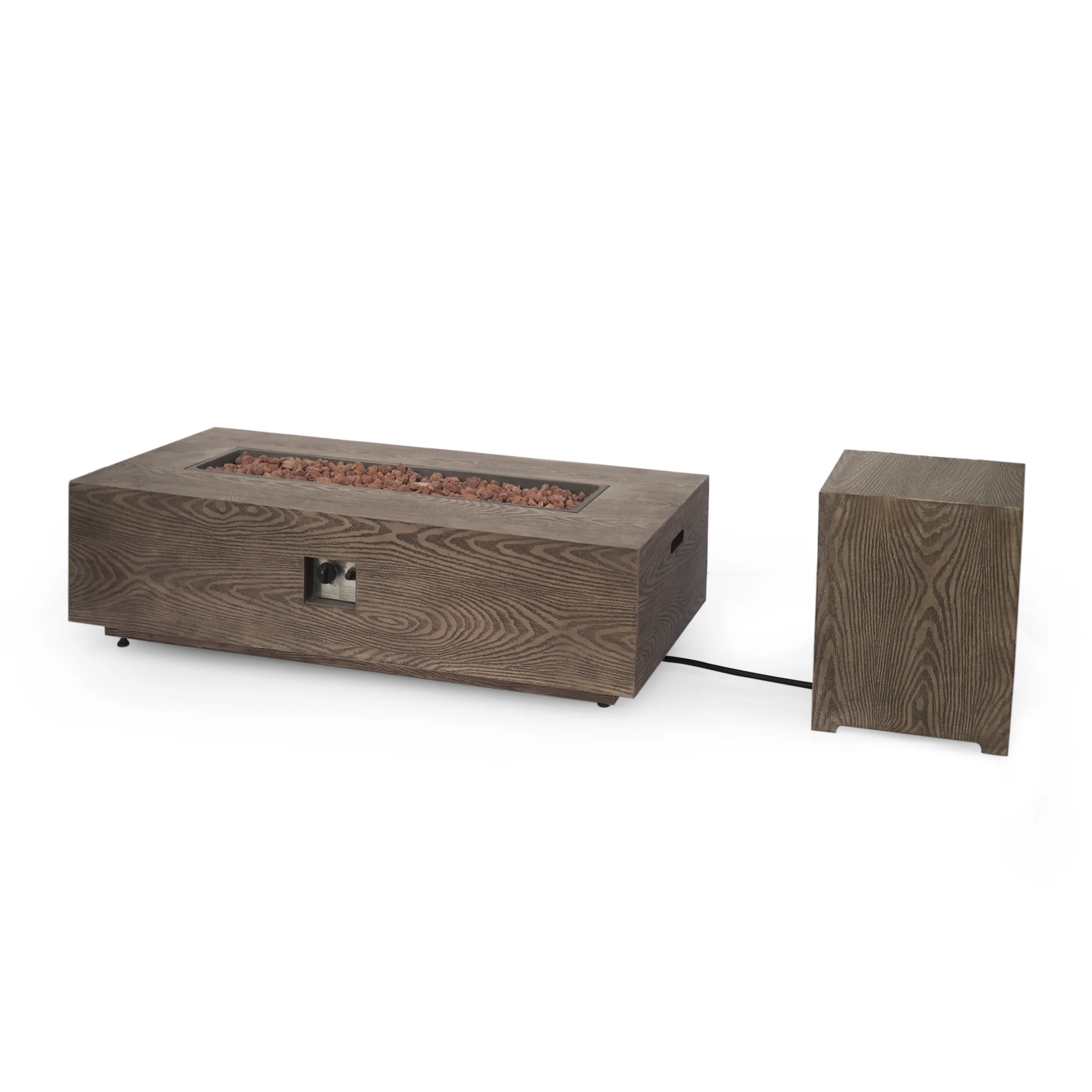 Bremen Outdoor 50,000 BTU Rectangular Fire Pit with Tank Holder - furnishings
