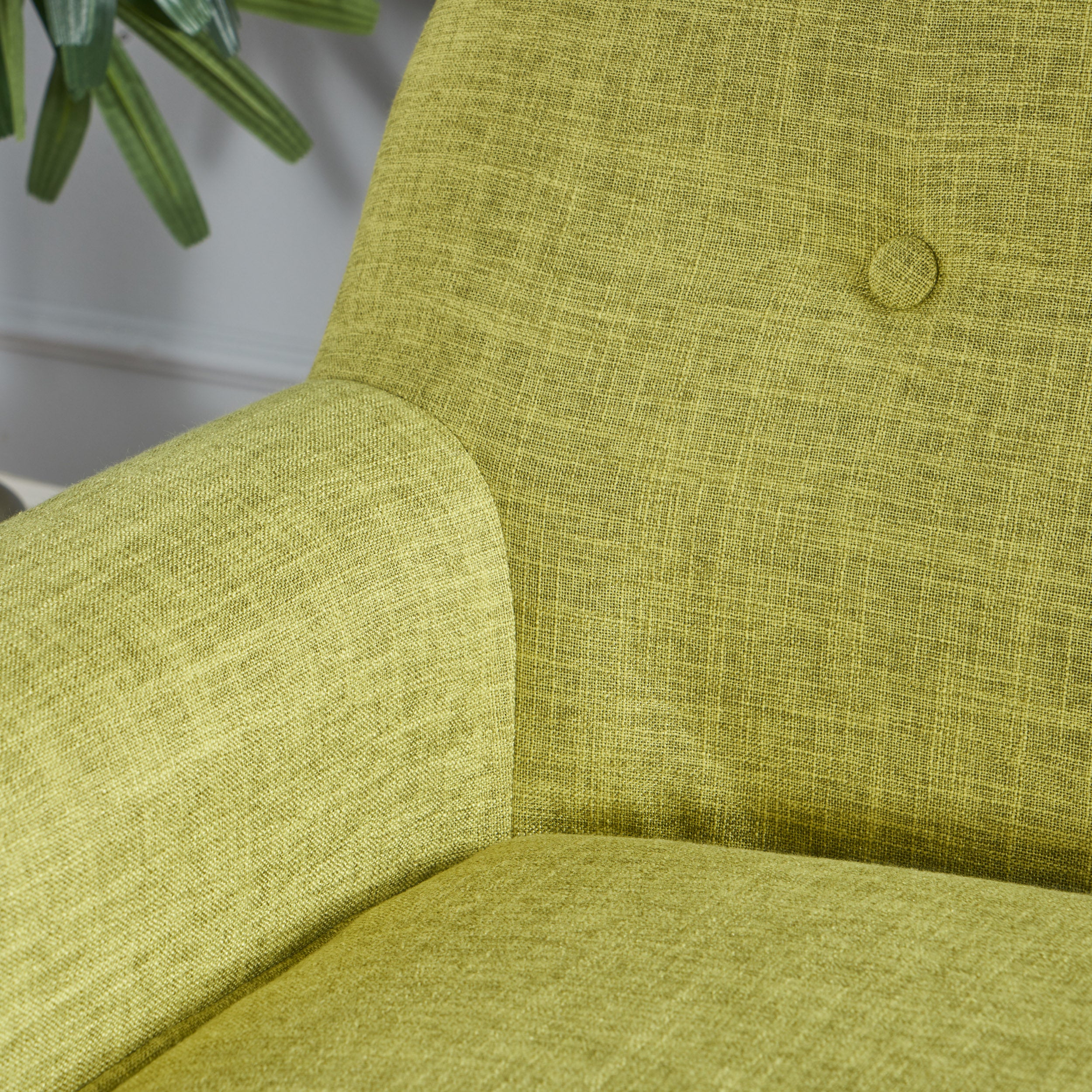 Mia Mid-Century Modern Button Tufted Fabric Upholstered Loveseat w/ Tapered Legs - furnishings