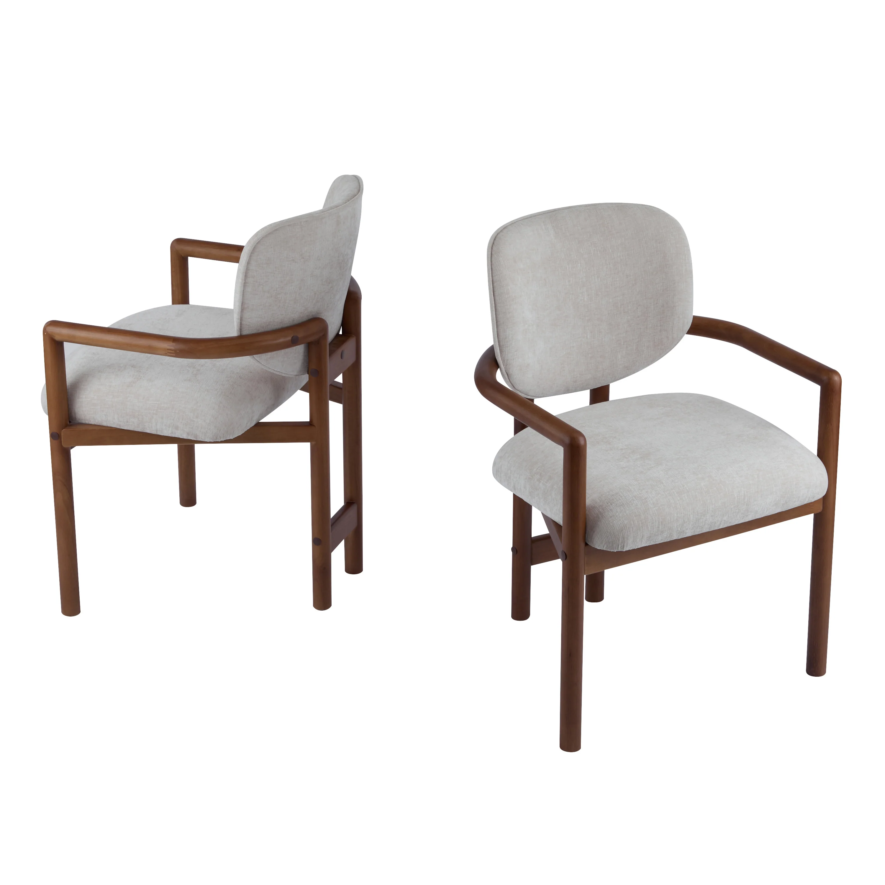 Fluffy Modern Rubberwood Upholstered Dining Chairs - furnishings