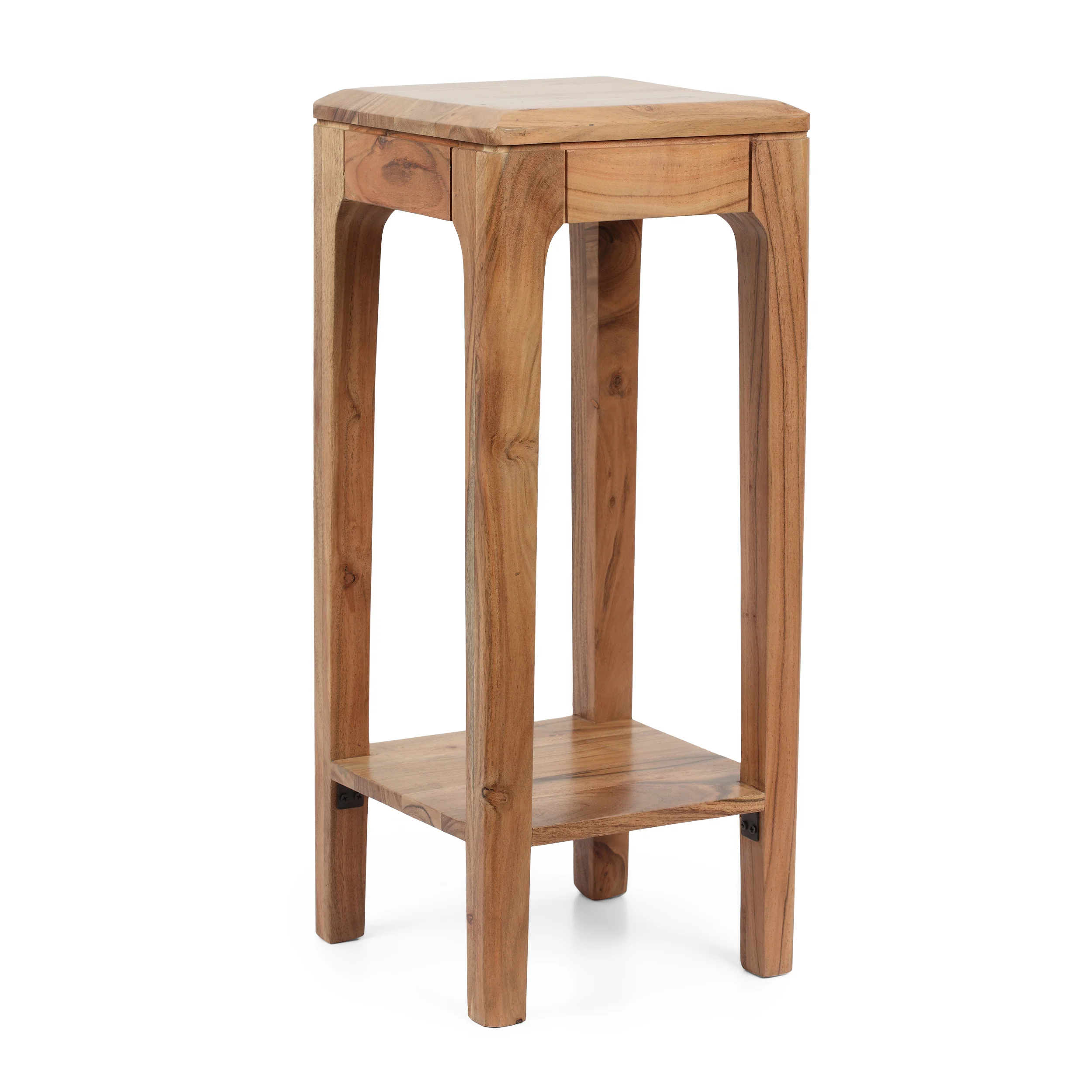 Waterford Haralson Handcrafted Mid-Century Modern Acacia Wood Plant Stand - furnishings