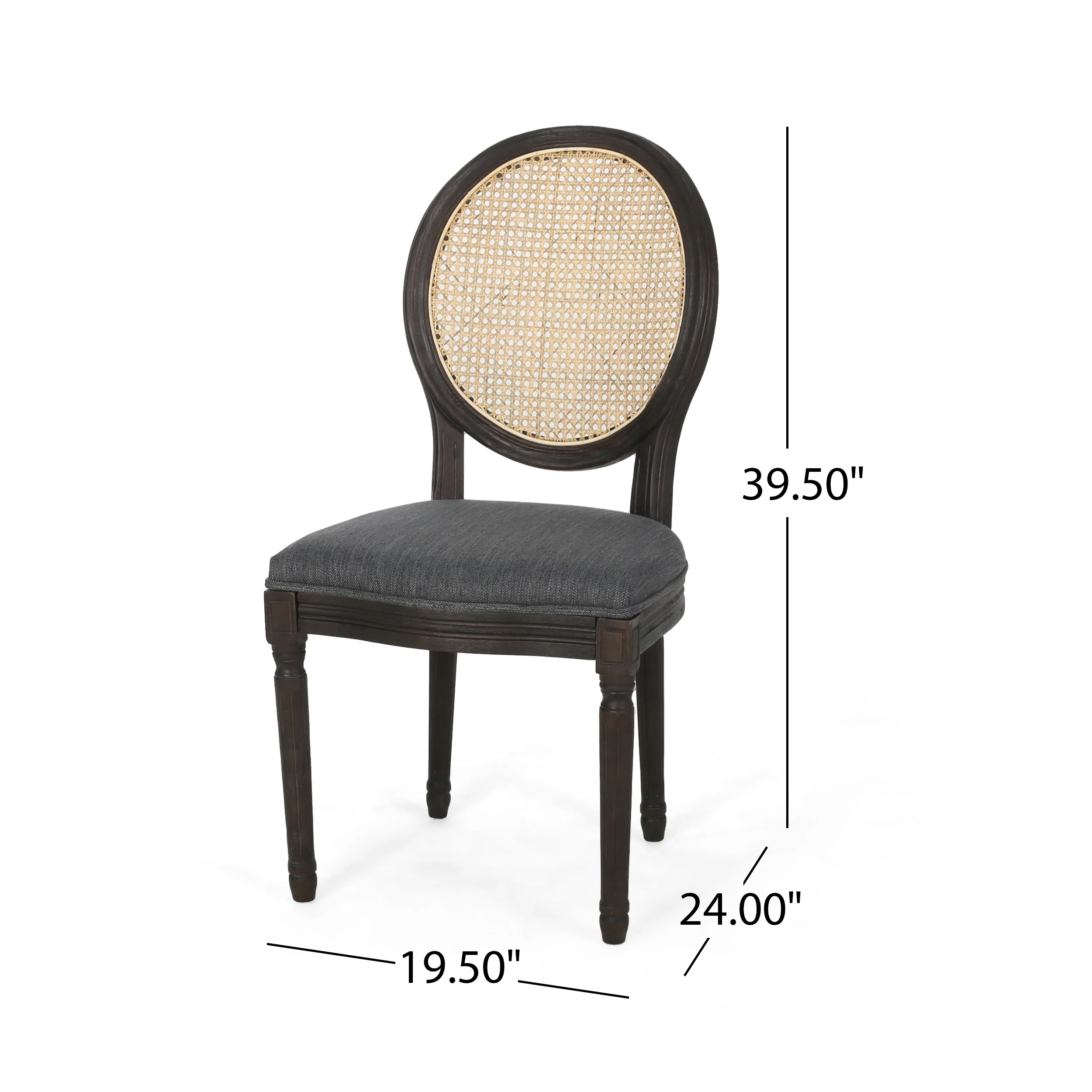 Laney French Style Oval Cane Back Dining Chairs (Set of 2) - furnishings